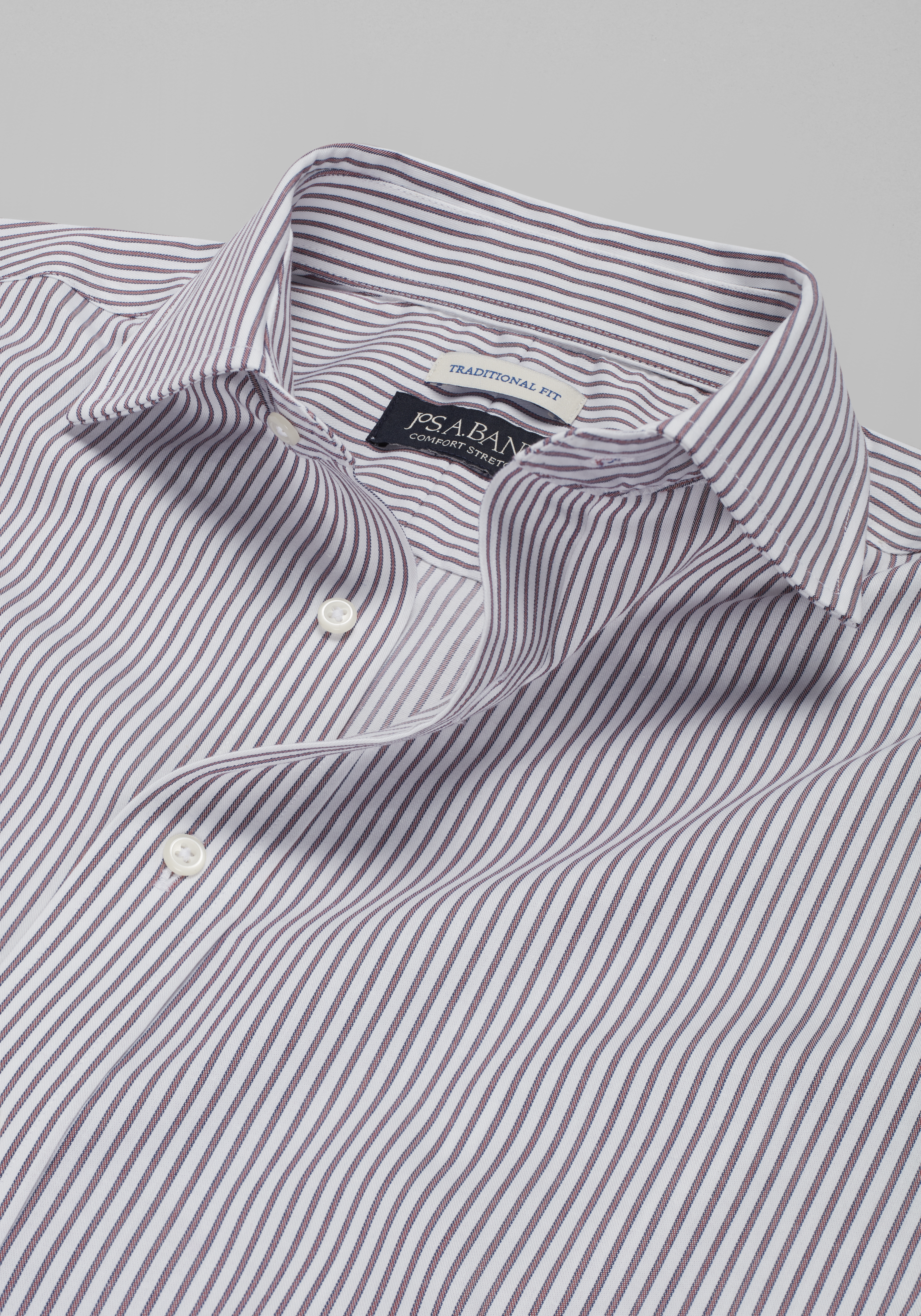 Jos A. Bank Traditional Fit Spread Collar Bengal Stripe Dress Shirt CLEARANCE