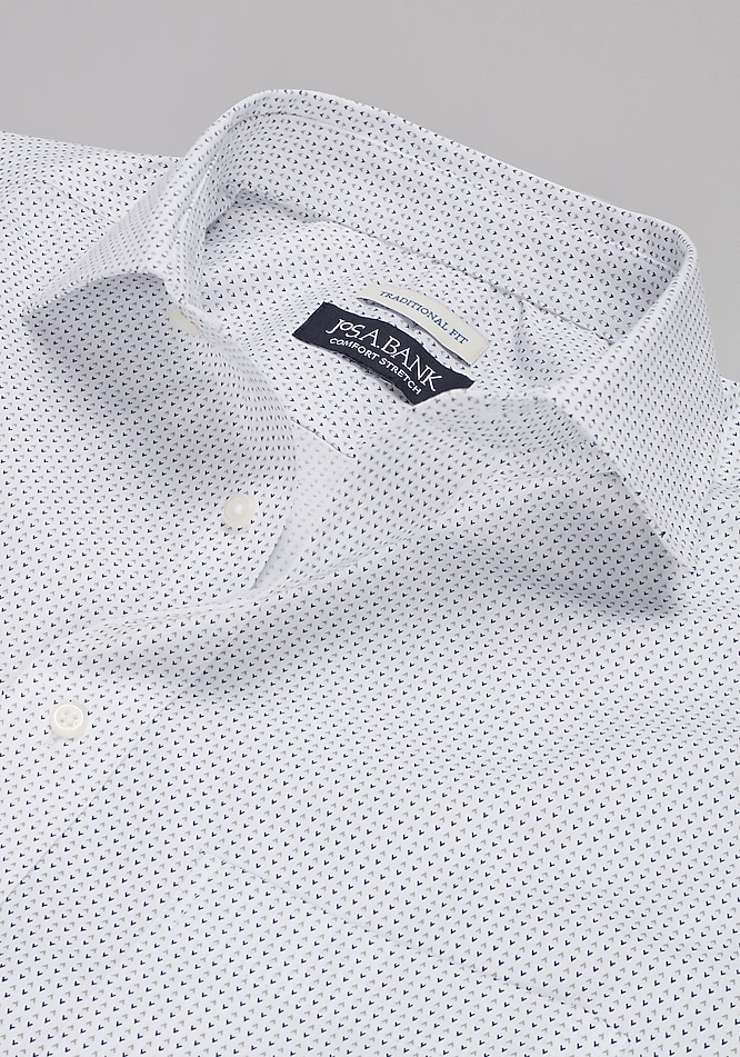 Men's Jos. A. Bank Traditional Fit Spread Collar Arrow Dress Shirt Clearance at Jos. A. Bank, Cream/White, Size 16 1/2 X 32/33