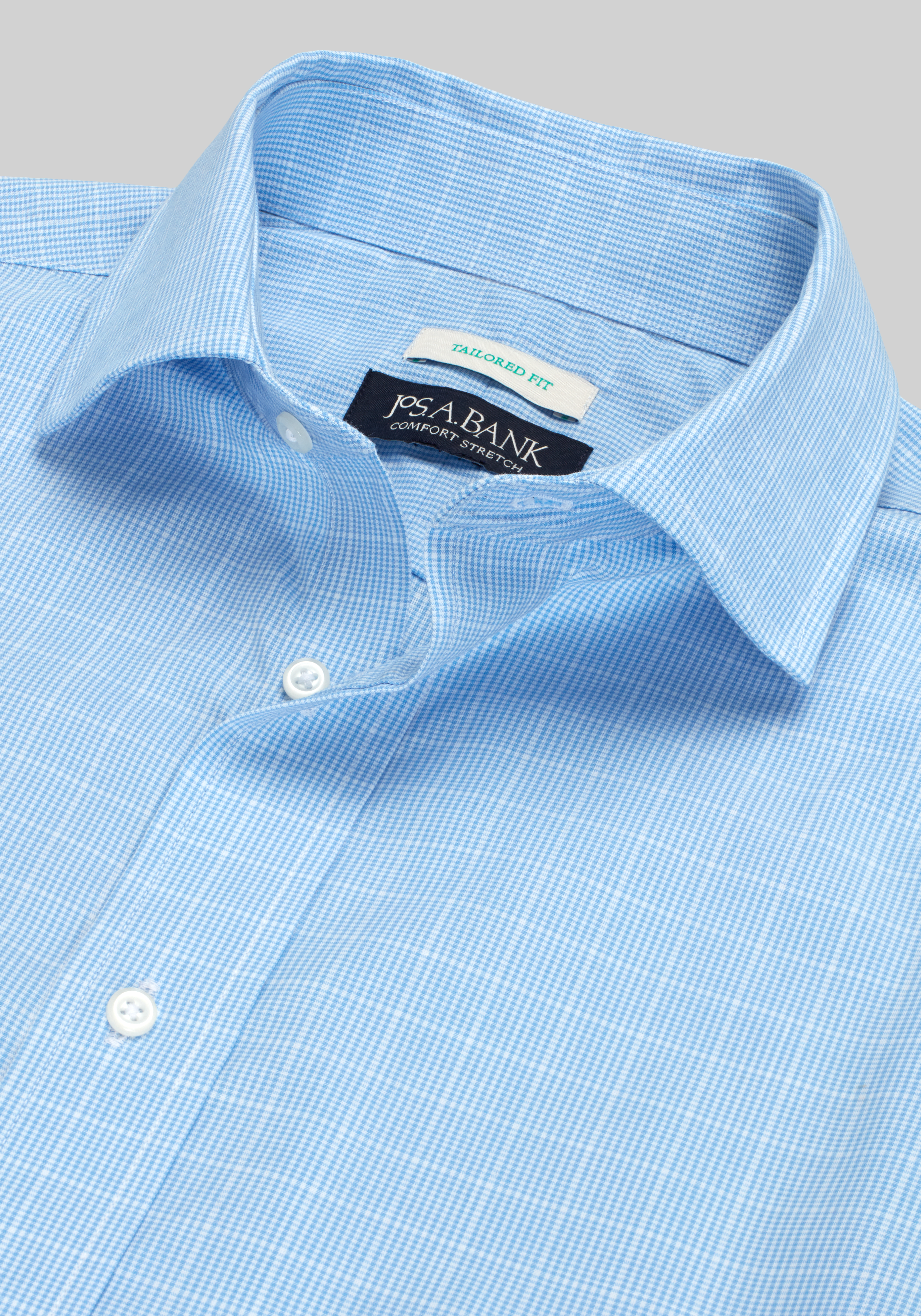 Jos. A. Bank Tailored Fit Offset Grid Dress Shirt