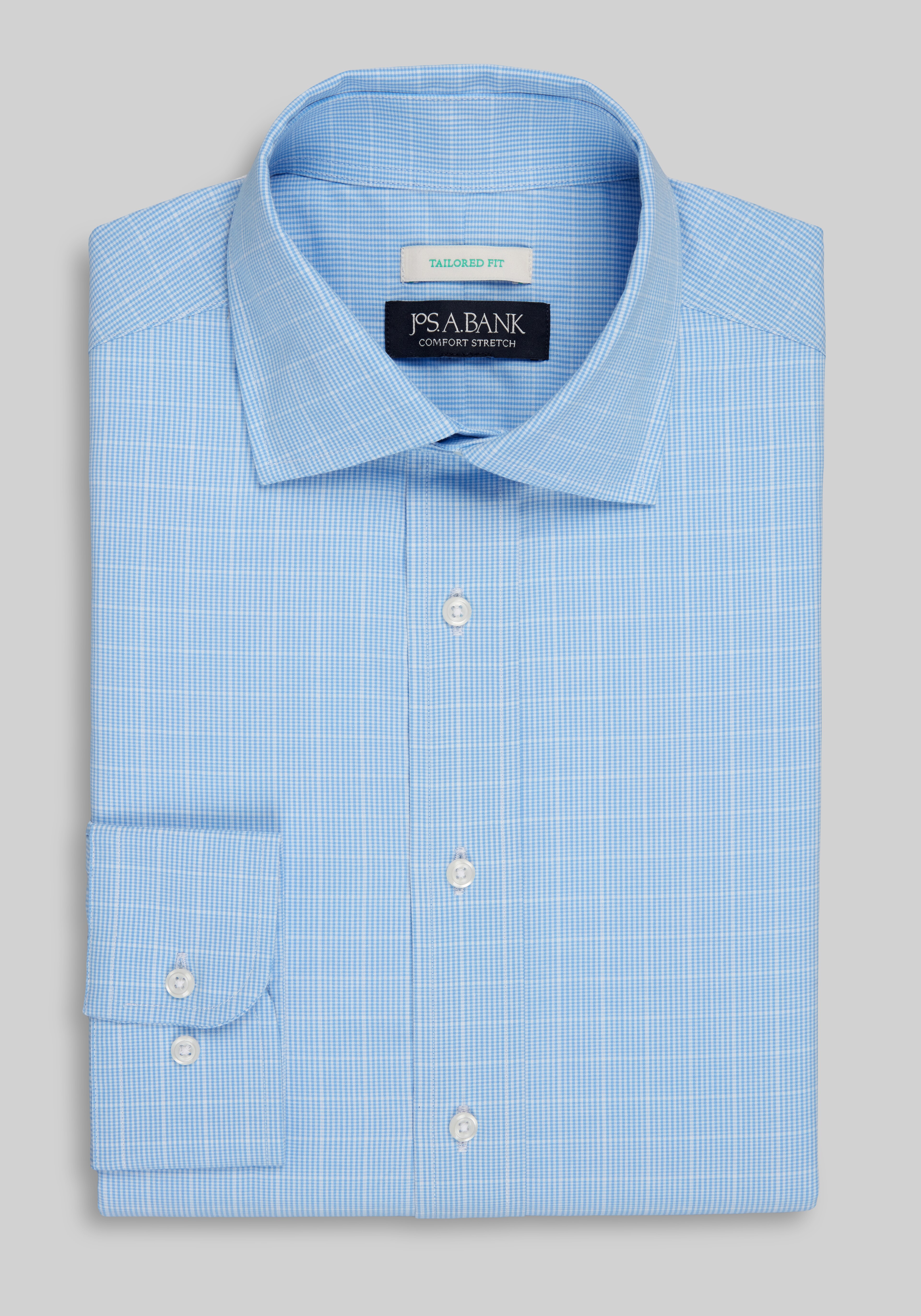 Jos. A. Bank Tailored Fit Offset Grid Dress Shirt