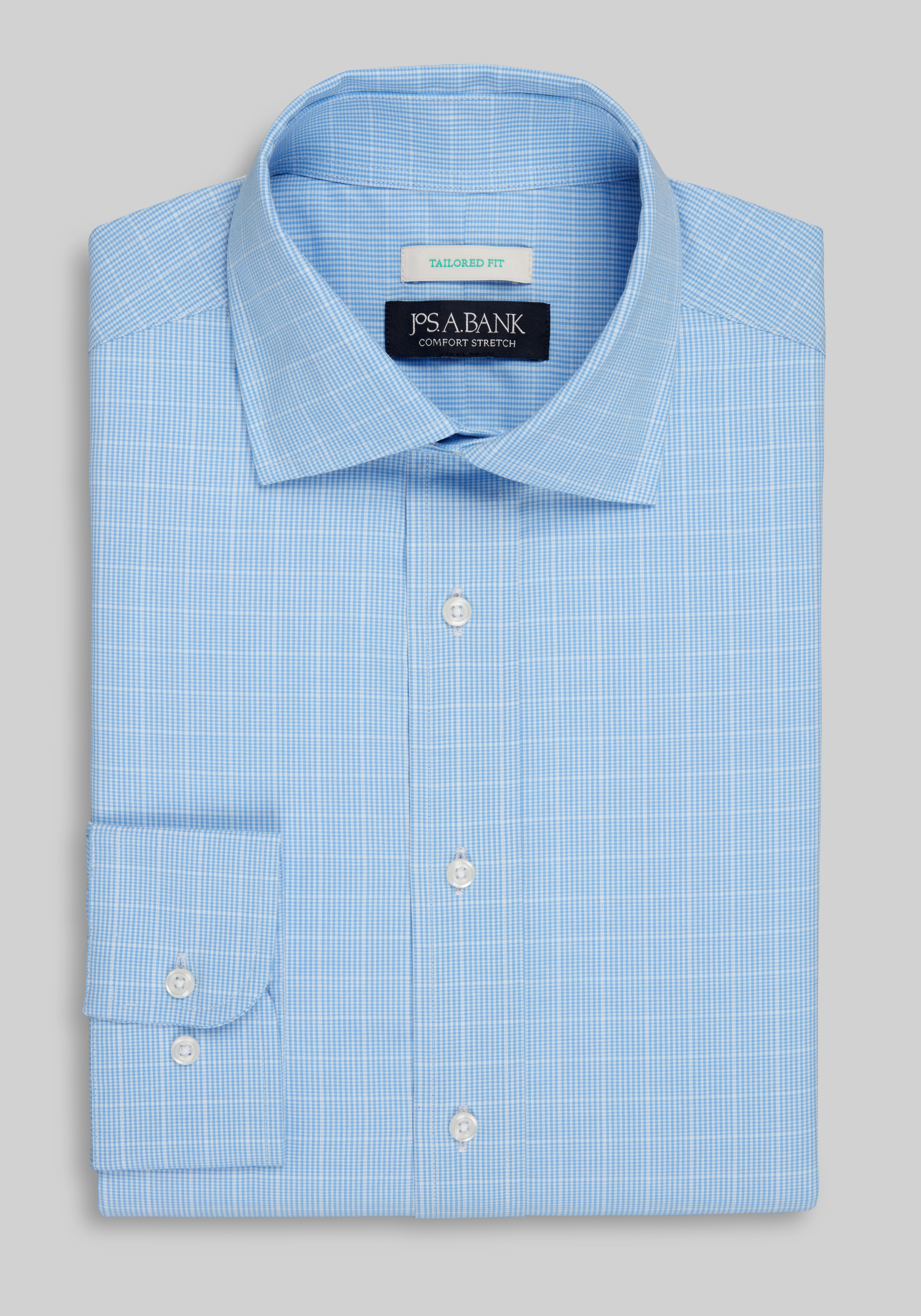 Men's Dress Shirts, Jos. A. Bank Tailored Fit Offset Grid Dress Shirt - Jos A Bank