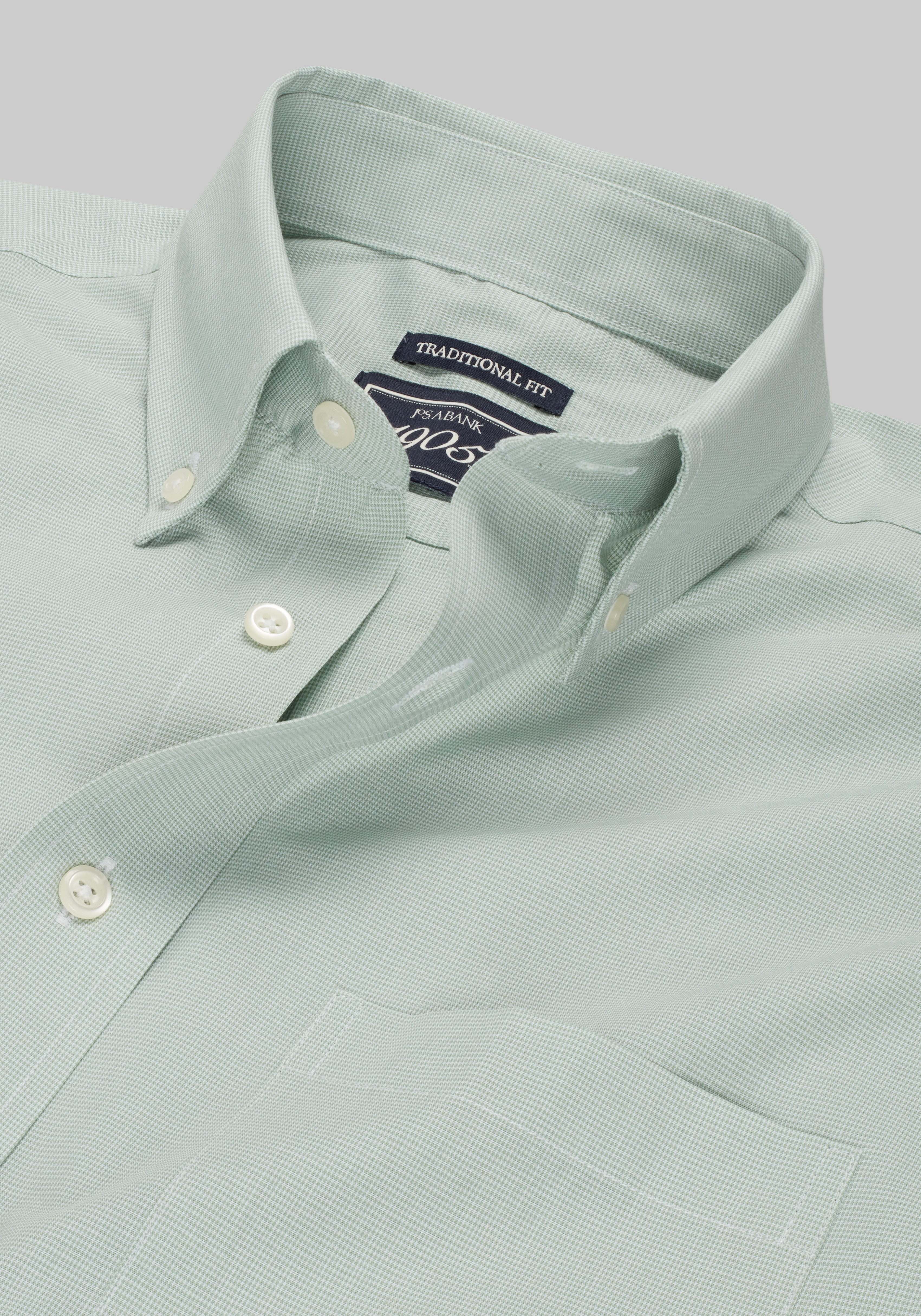 1905 Collection Traditional Fit 4-Way Stretch Button-Down Collar Micro Houndstooth Dress Shirt
