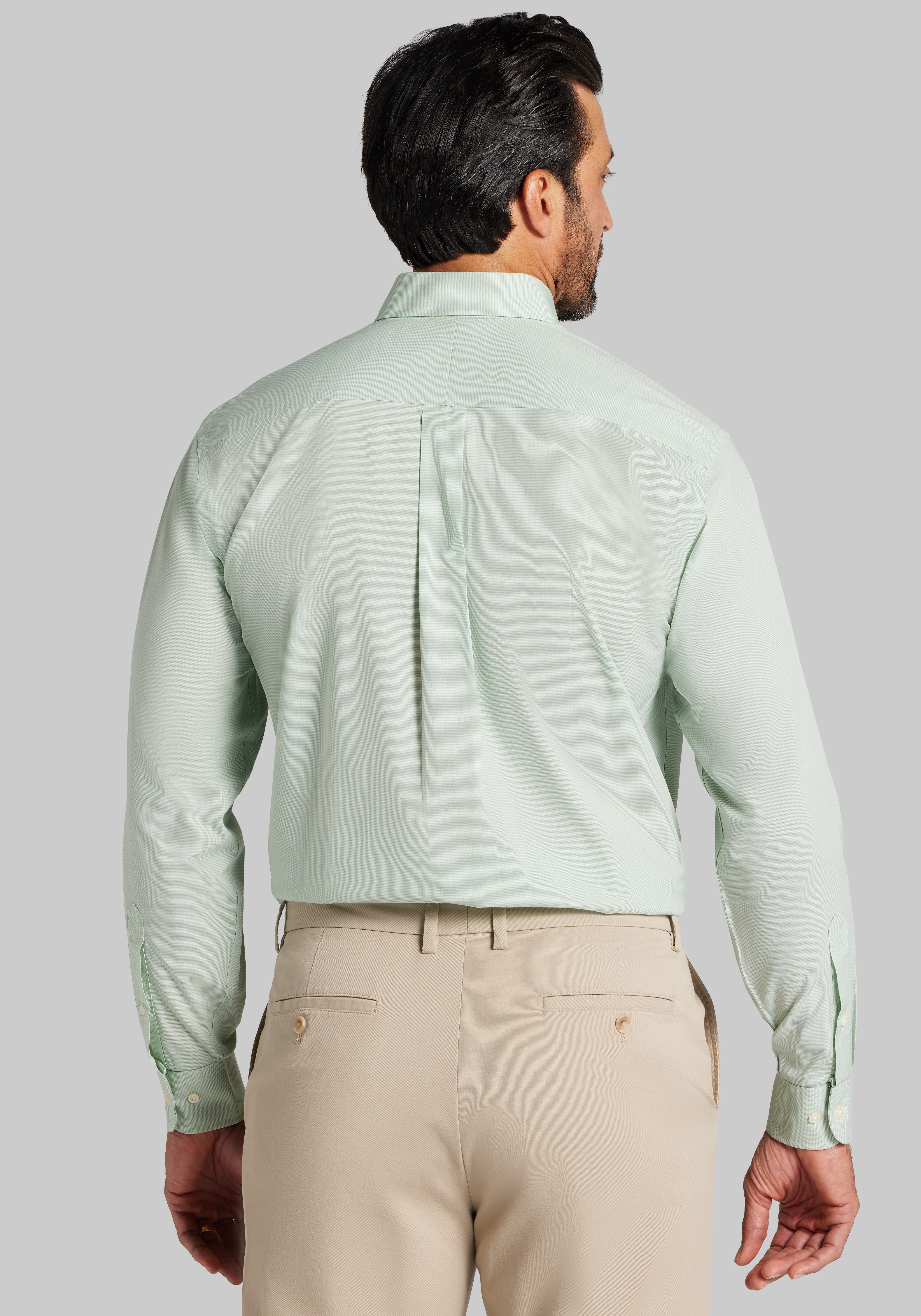 1905 Collection Traditional Fit 4-Way Stretch Button-Down Collar Micro Houndstooth Dress Shirt