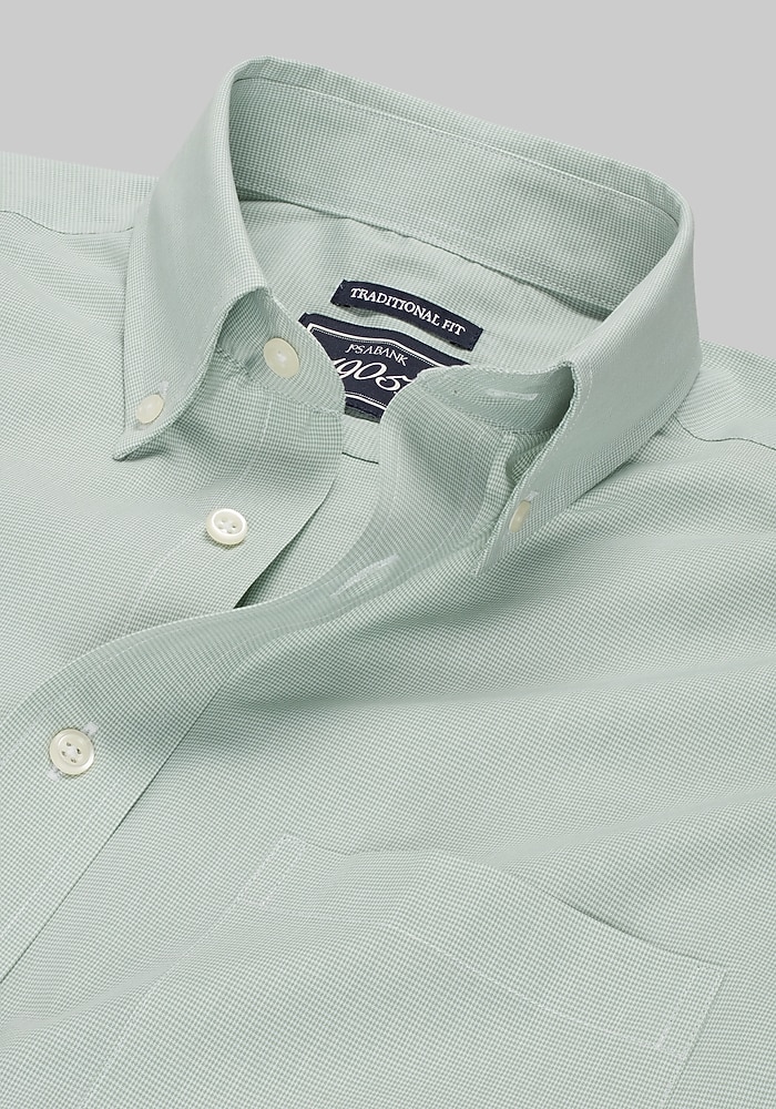 1905 Collection Traditional Fit 4-Way Stretch Micro Houndstooth Dress Shirt