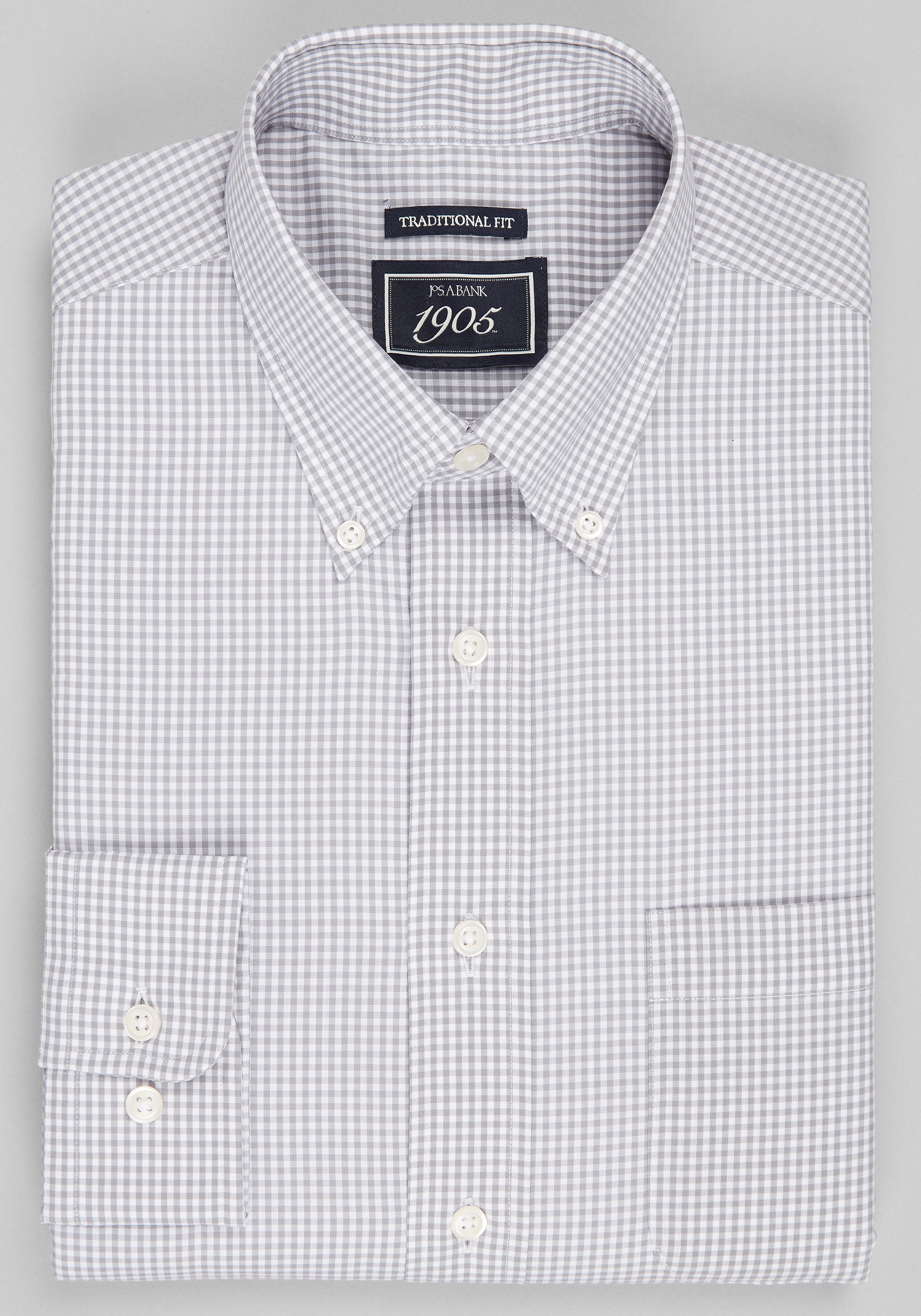 Men's New!, 1905 Collection Traditional Fit Gingham Dress Shirt - Jos A Bank