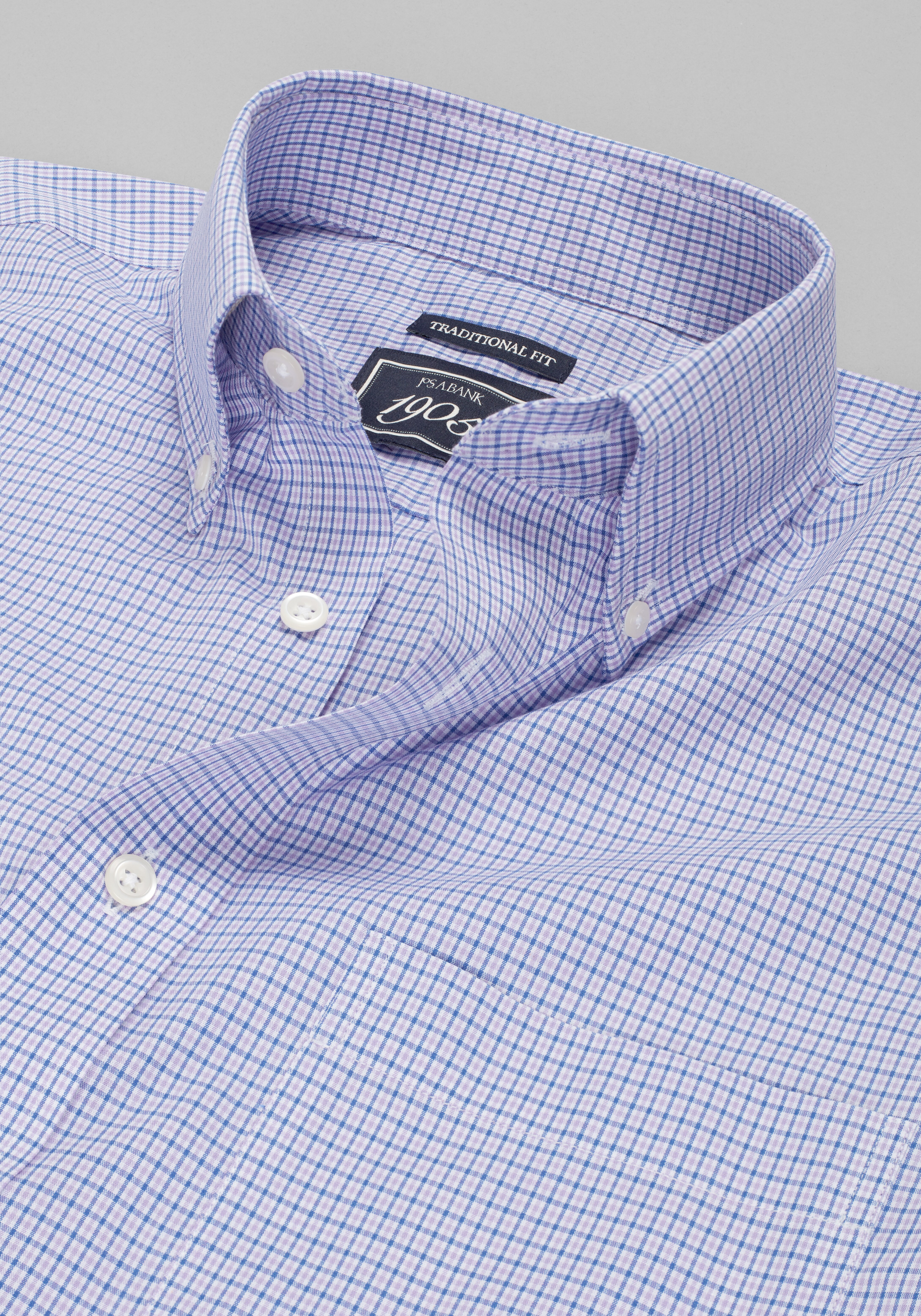 1905 Collection Traditional Fit Small Check Dress Shirt