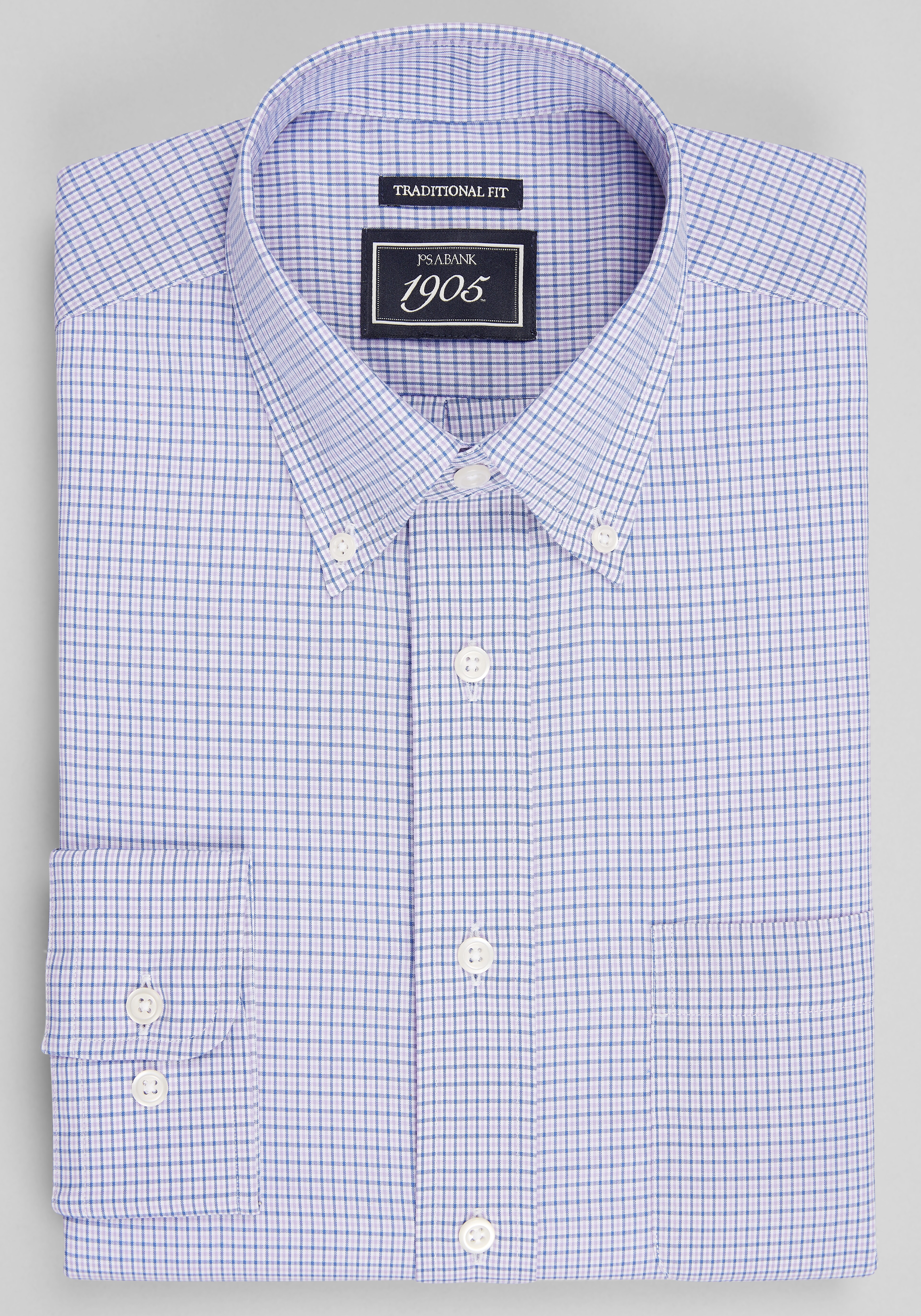 1905 Collection Traditional Fit Small Check Dress Shirt