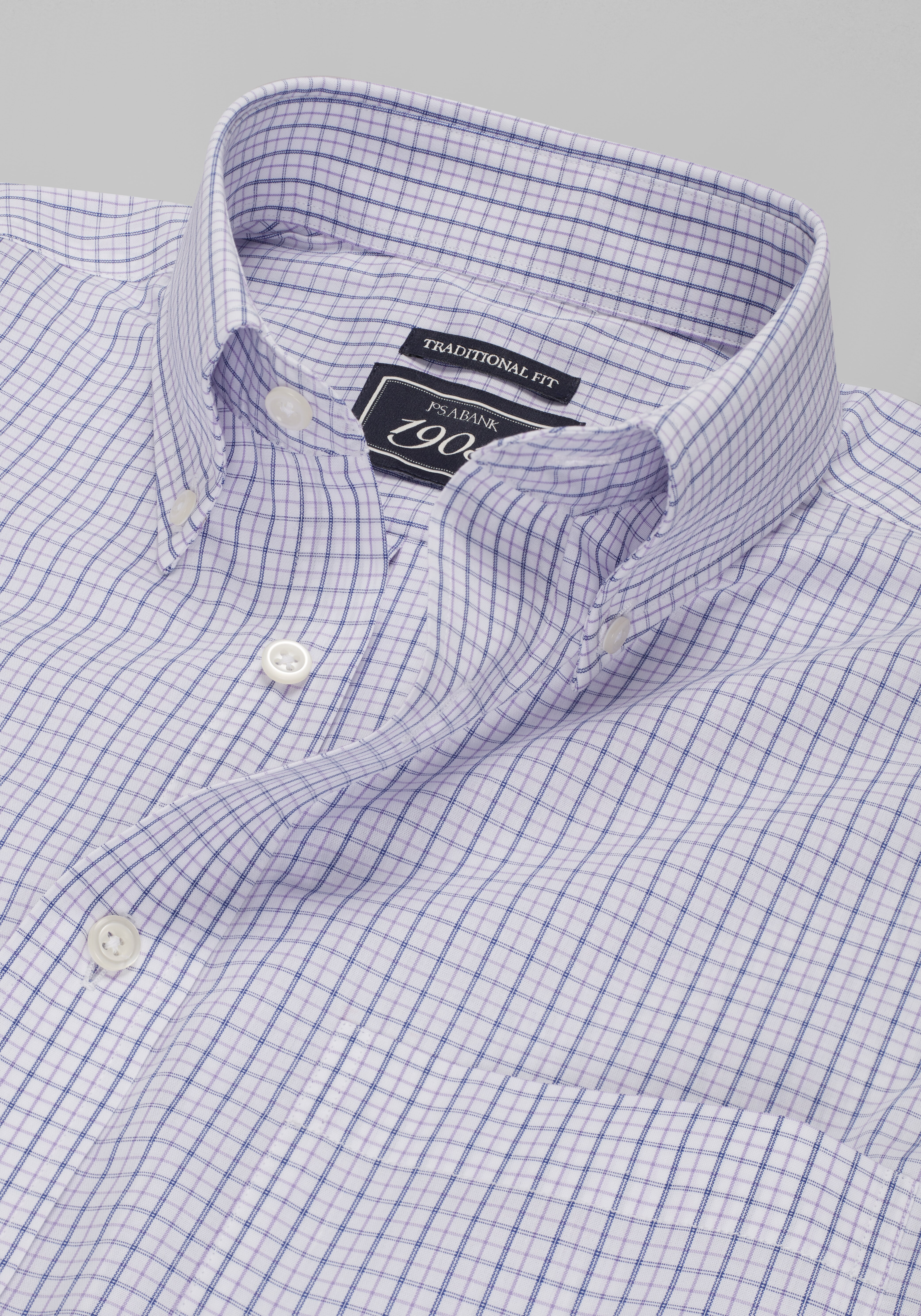 1905 Collection Traditional Fit Button-Down Collar Check Dress Shirt