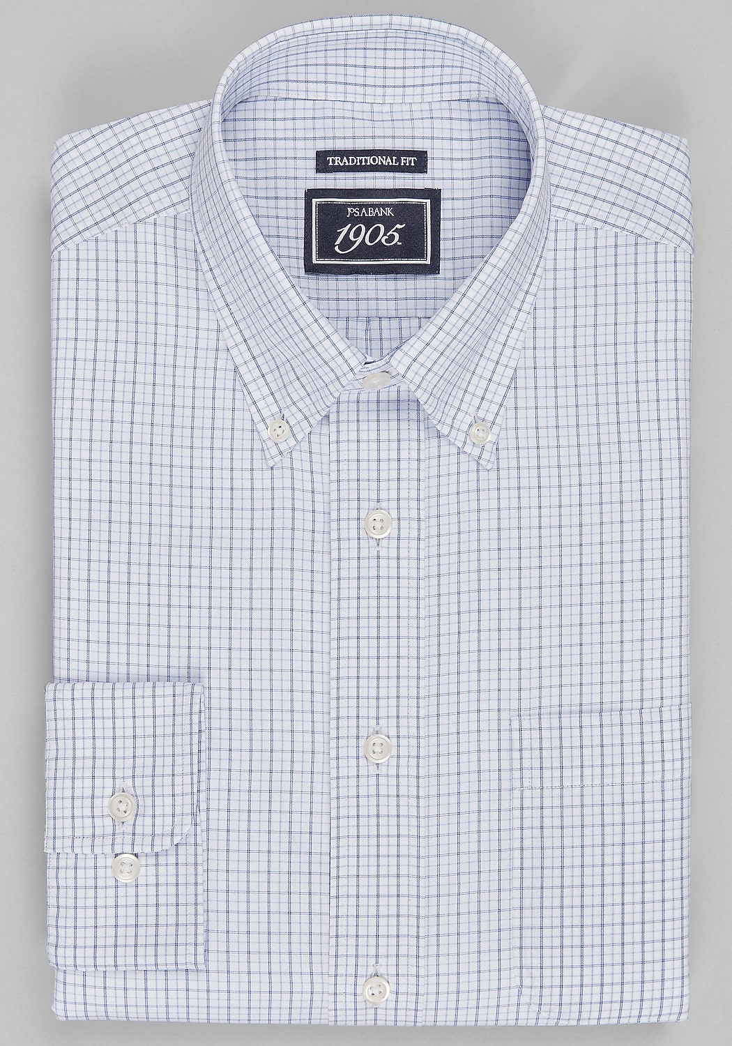 1905 Collection Traditional Fit Button-Down Collar Check Dress Shirt
