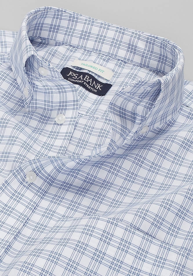 Jos. A. Bank Tailored Fit Plaid Comfort Stretch Dress Shirt - Jos. A. Bank Dress  Shirts | Jos A Bank