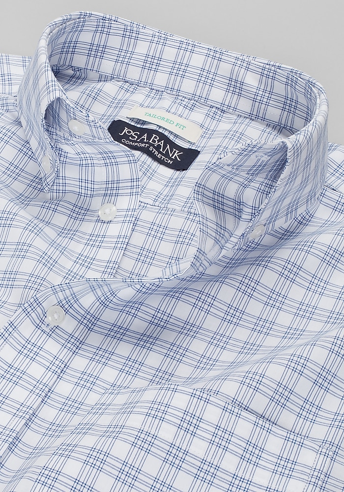 Jos. A. Bank Tailored Fit Plaid Comfort Stretch Dress Shirt (