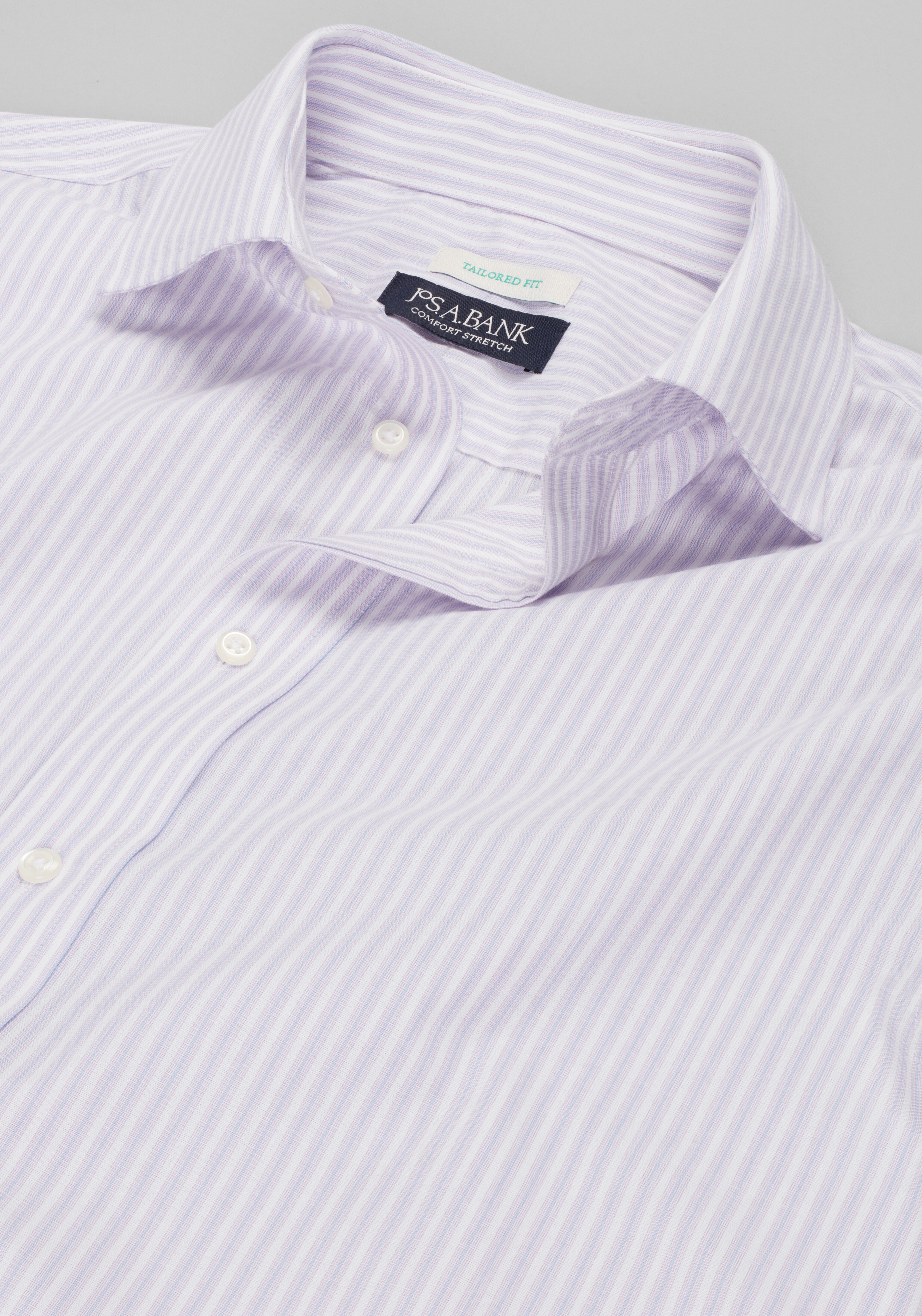 Jos. A. Bank Comfort Stretch Tailored Fit Spread Collar Stripe Dress Shirt
