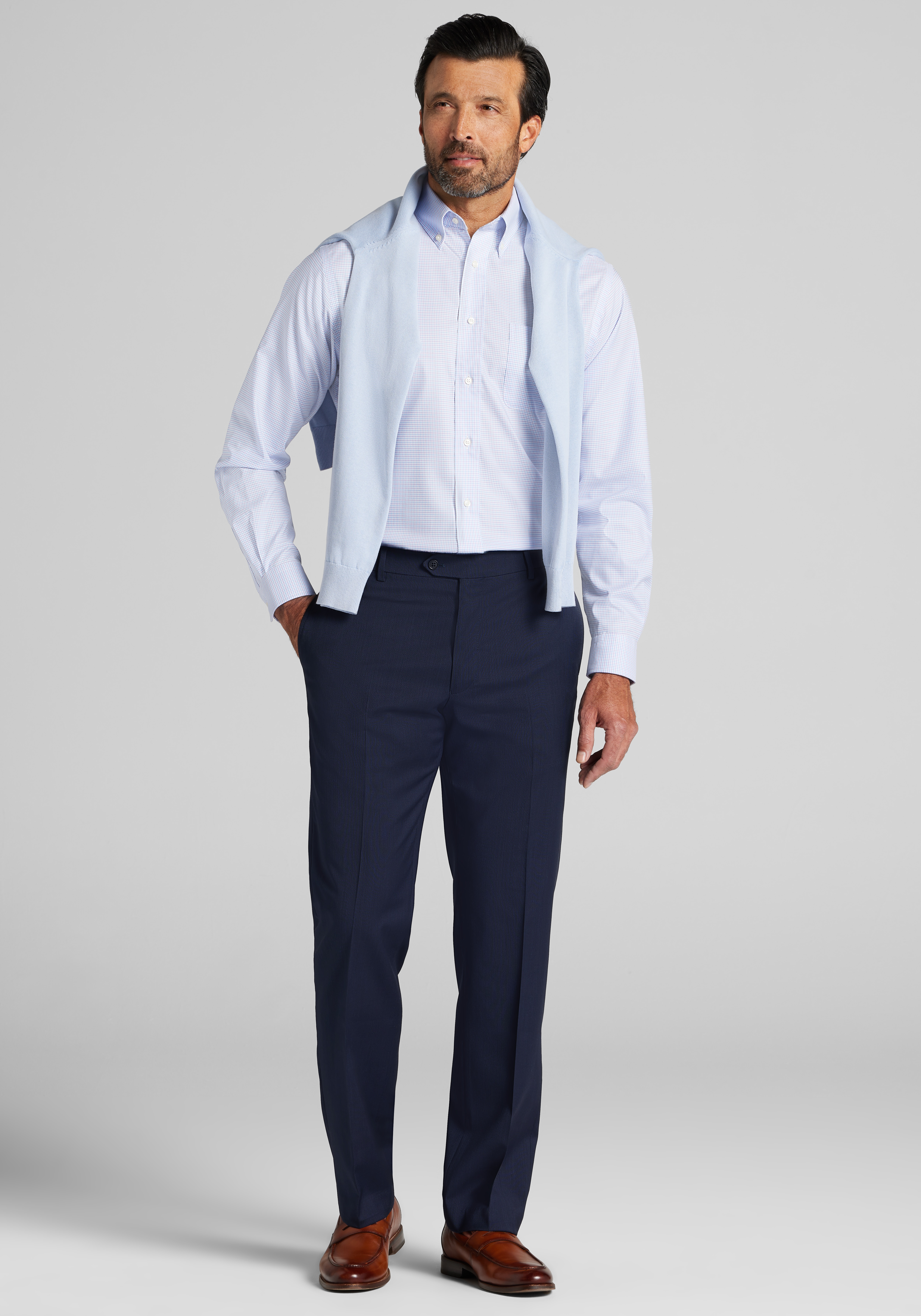 Jos. A. Bank Tailored Fit Check Comfort Stretch Dress Shirt