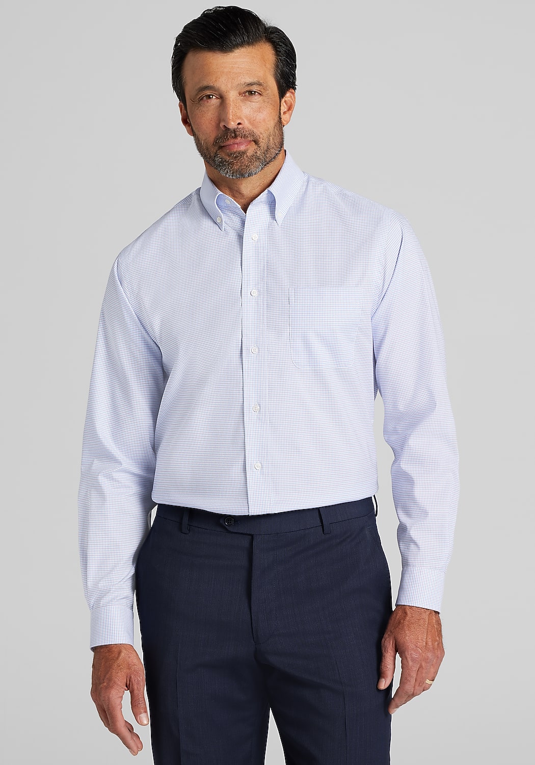 Jos. A. Bank Tailored Fit Check Comfort Stretch Dress Shirt