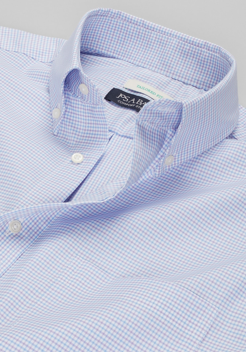 Jos. A. Bank Men's  Tailored Fit Check Comfort Stretch Dress Shirt At  In Light Purple