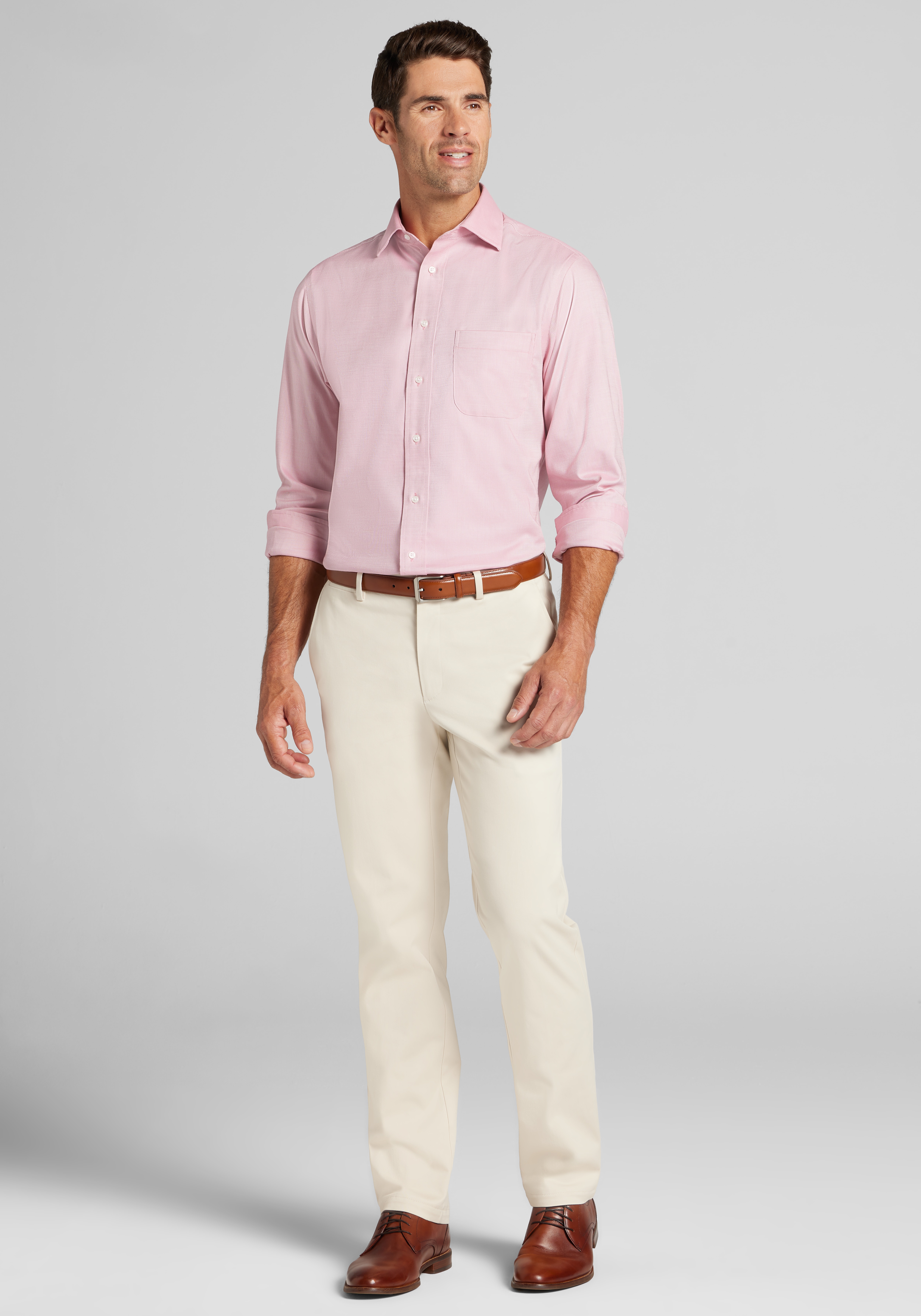 Jos. A. Bank Comfort Stretch Tailored Fit Spread Collar Solid Dress Shirt