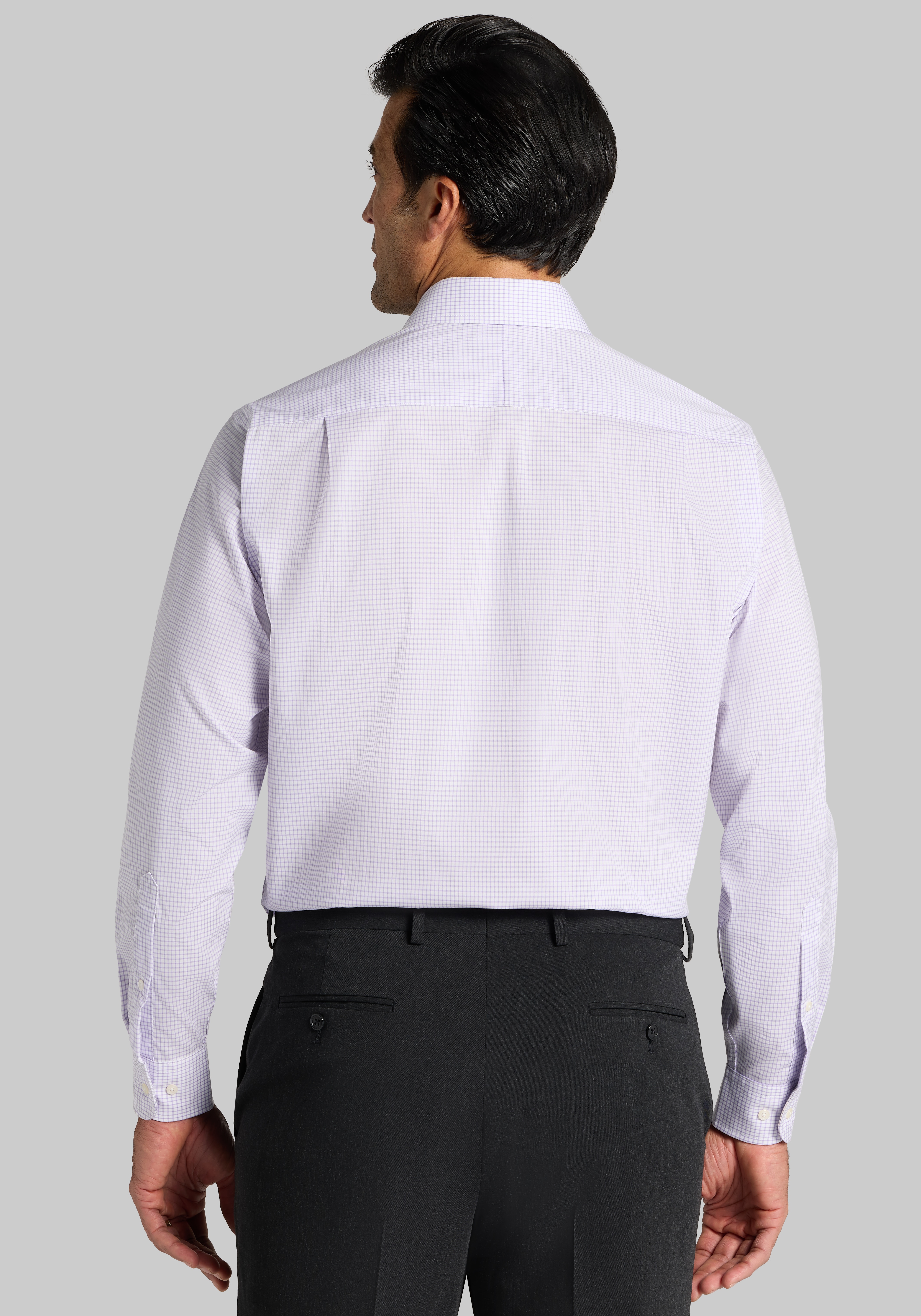 Jos. A. Bank Comfort Stretch Traditional Fit Spread Collar Grid Dress Shirt