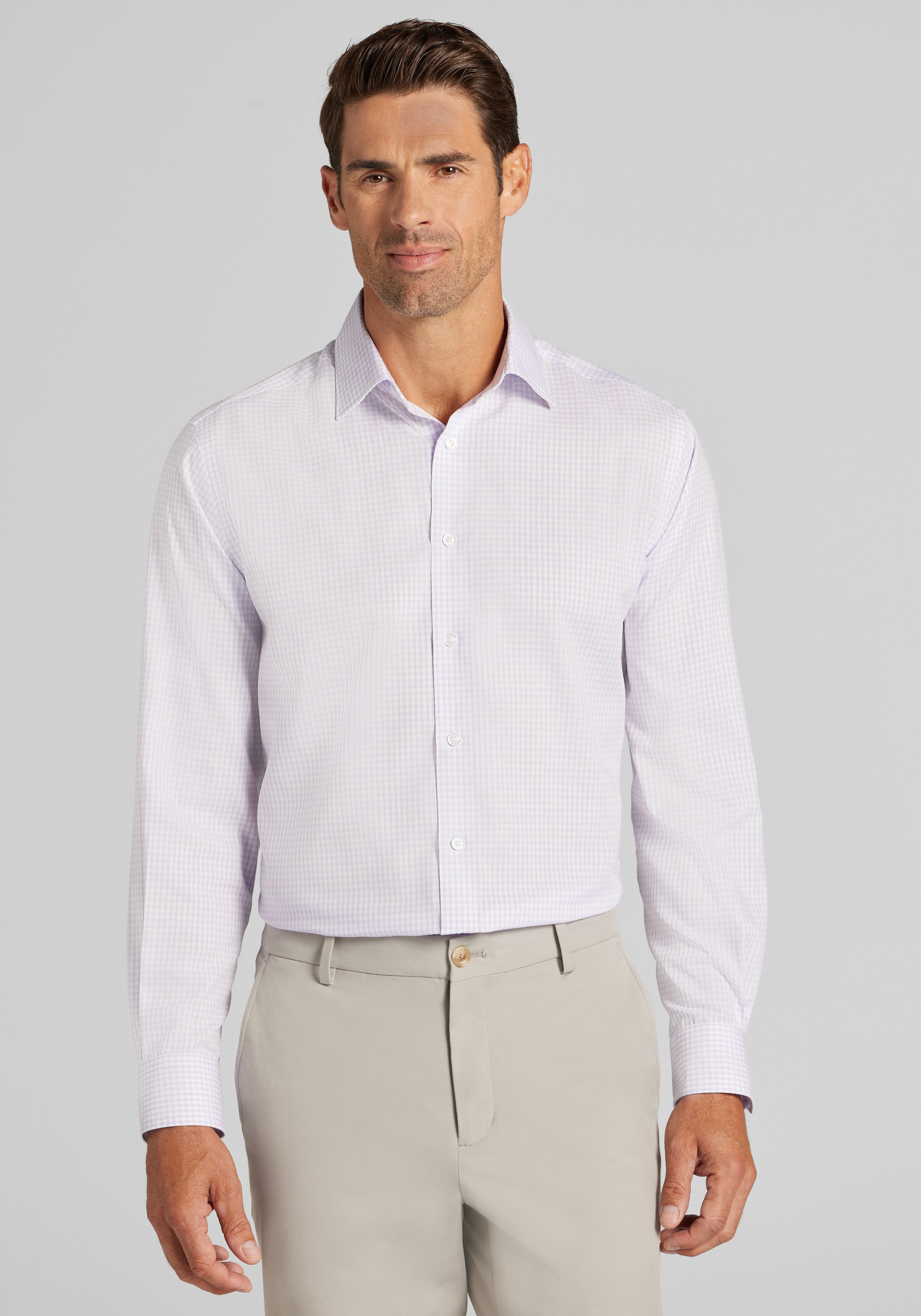 Men's Dress Shirts, Reserve Collection Tailored Fit Spread Collar Gingham Dress Shirt - Jos A Bank