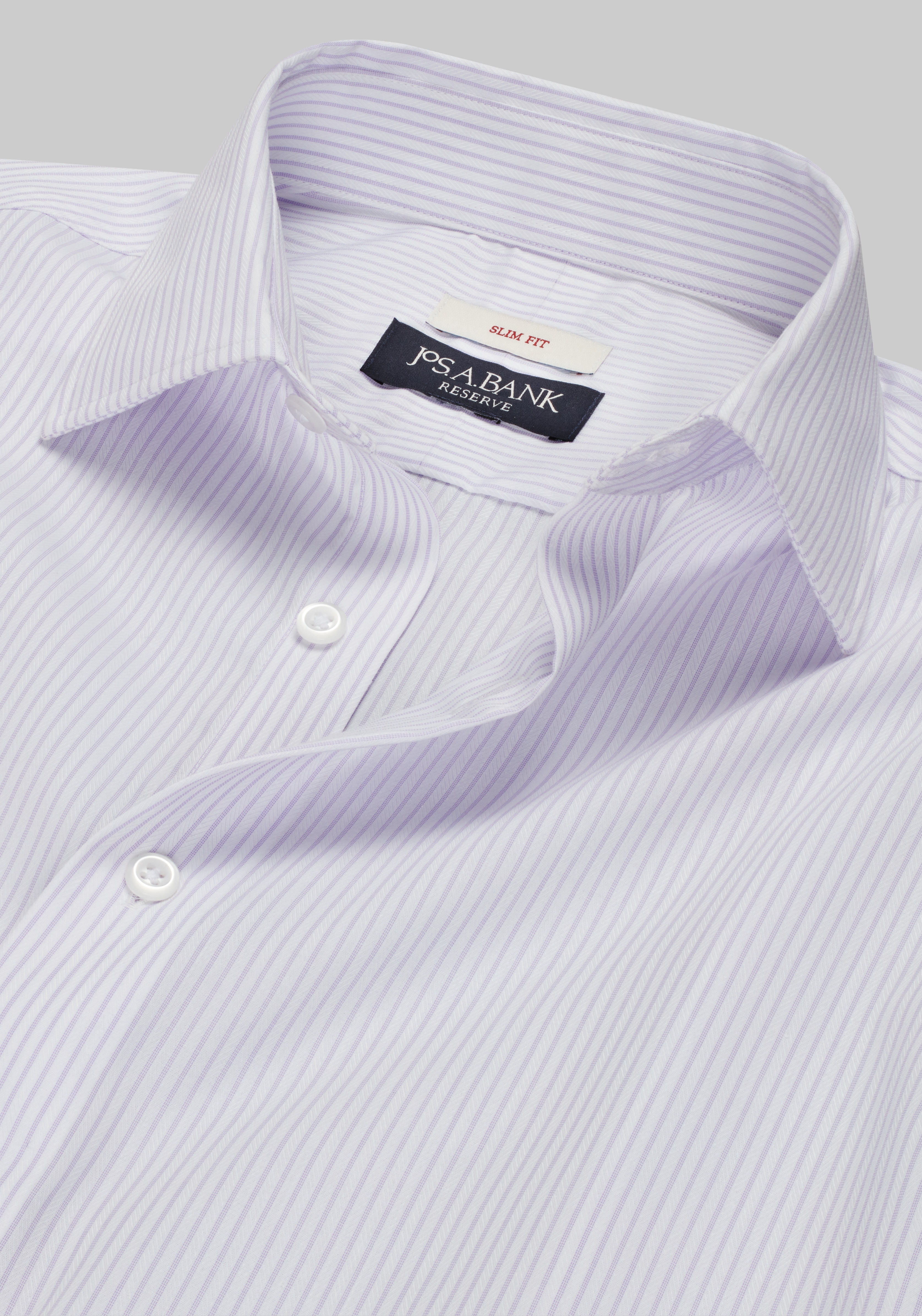 Reserve Collection Slim Fit Spread Collar Stripe Dress Shirt