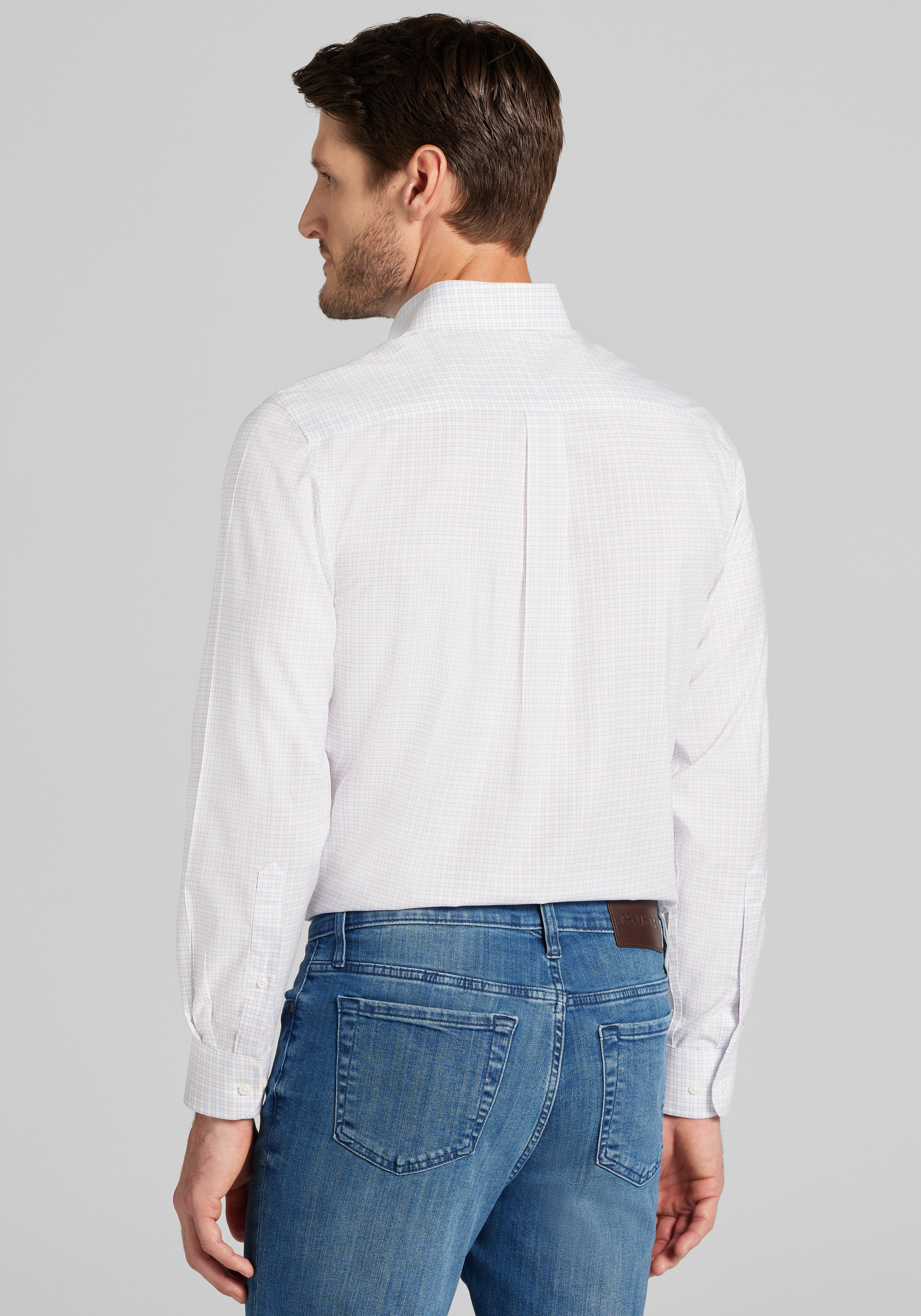 Reserve Collection Slim Fit Spread Collar Stripe Dress Shirt