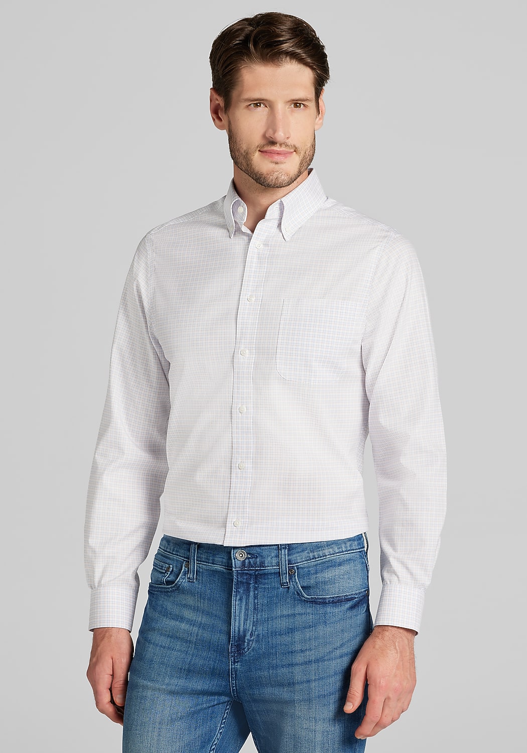 Reserve Collection Slim Fit Spread Collar Stripe Dress Shirt