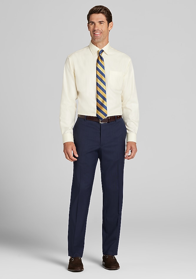 reserve dress shirts Men's Reserve Collection Traditional Fit Point Collar Pleat Tuxedo Shirt at Jos. A. Bank, Cream/White, Size 17 X 35