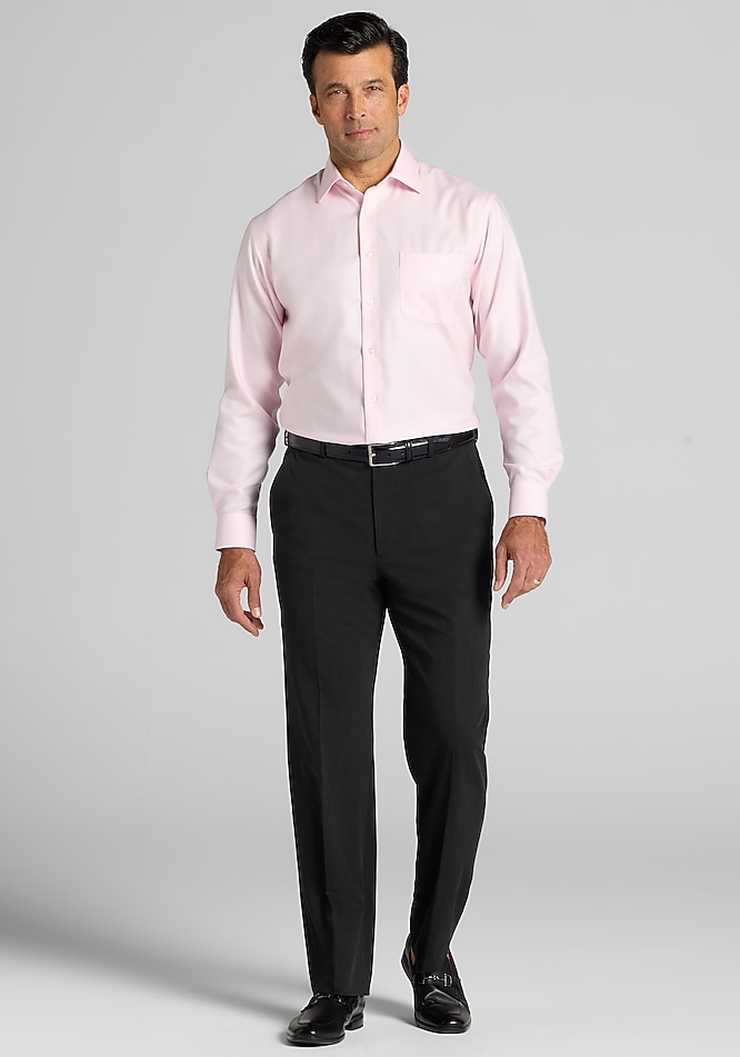 pink spread collar dress shirt Mens Pink Button Up Dress Shirt