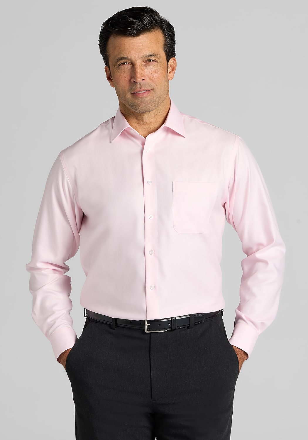 Reserve Collection Traditional Fit Spread Collar Herringbone Dress Shirt