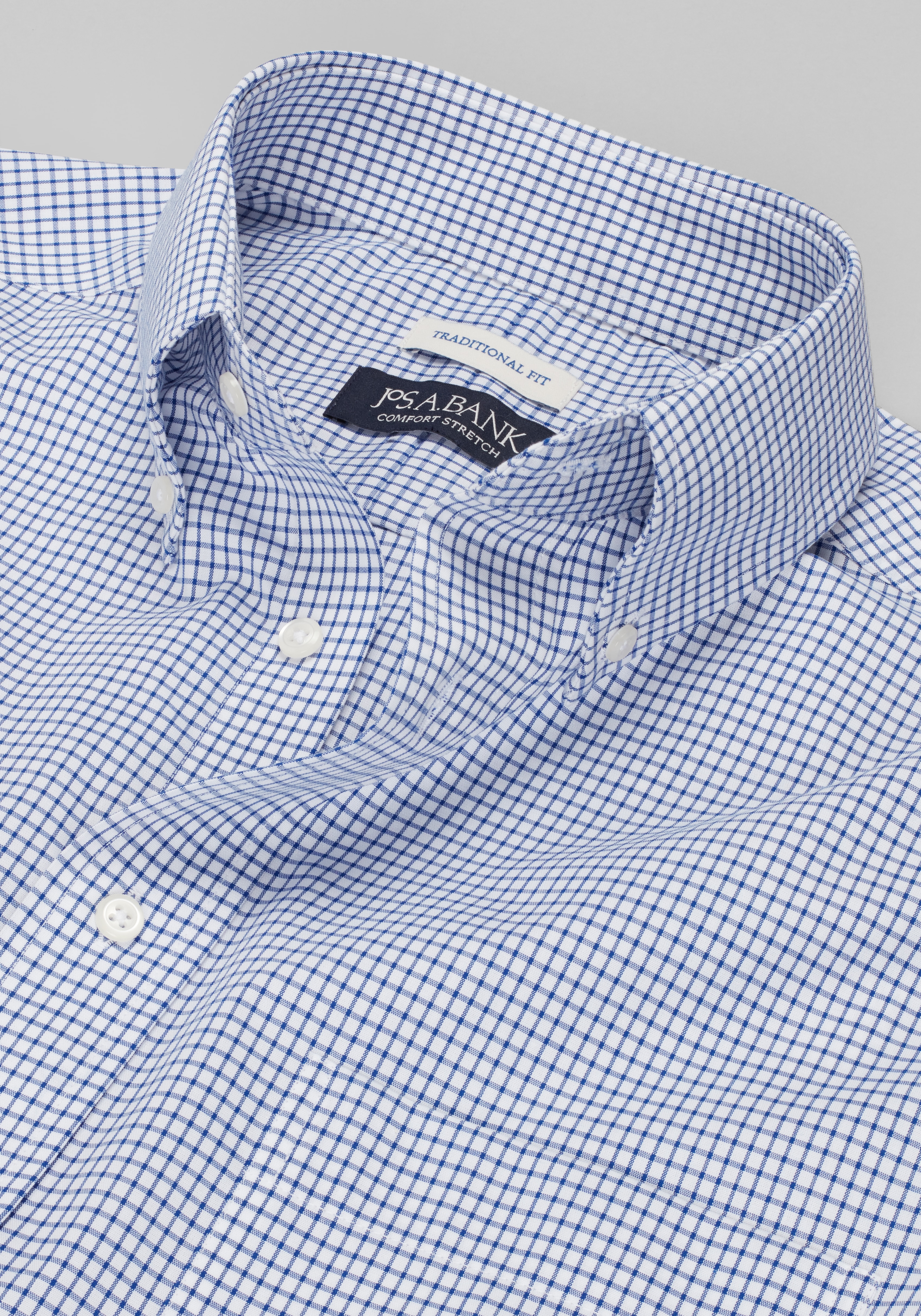 Jos. A. Bank Comfort Stretch Traditional Fit Button-Down Collar Check Dress Shirt