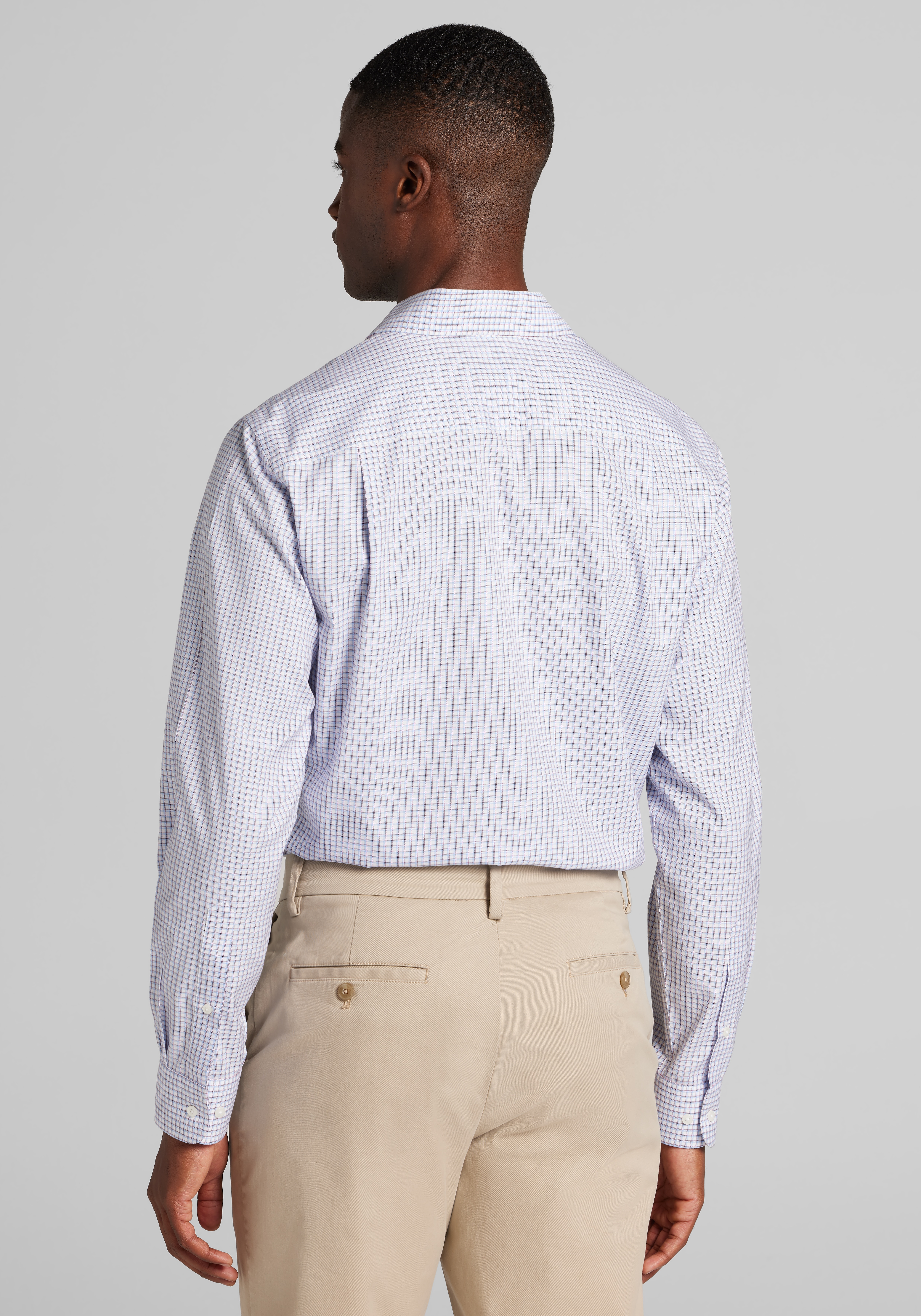 Traveler® Collection Slim Fit Spread Collar Check Dress Shirt