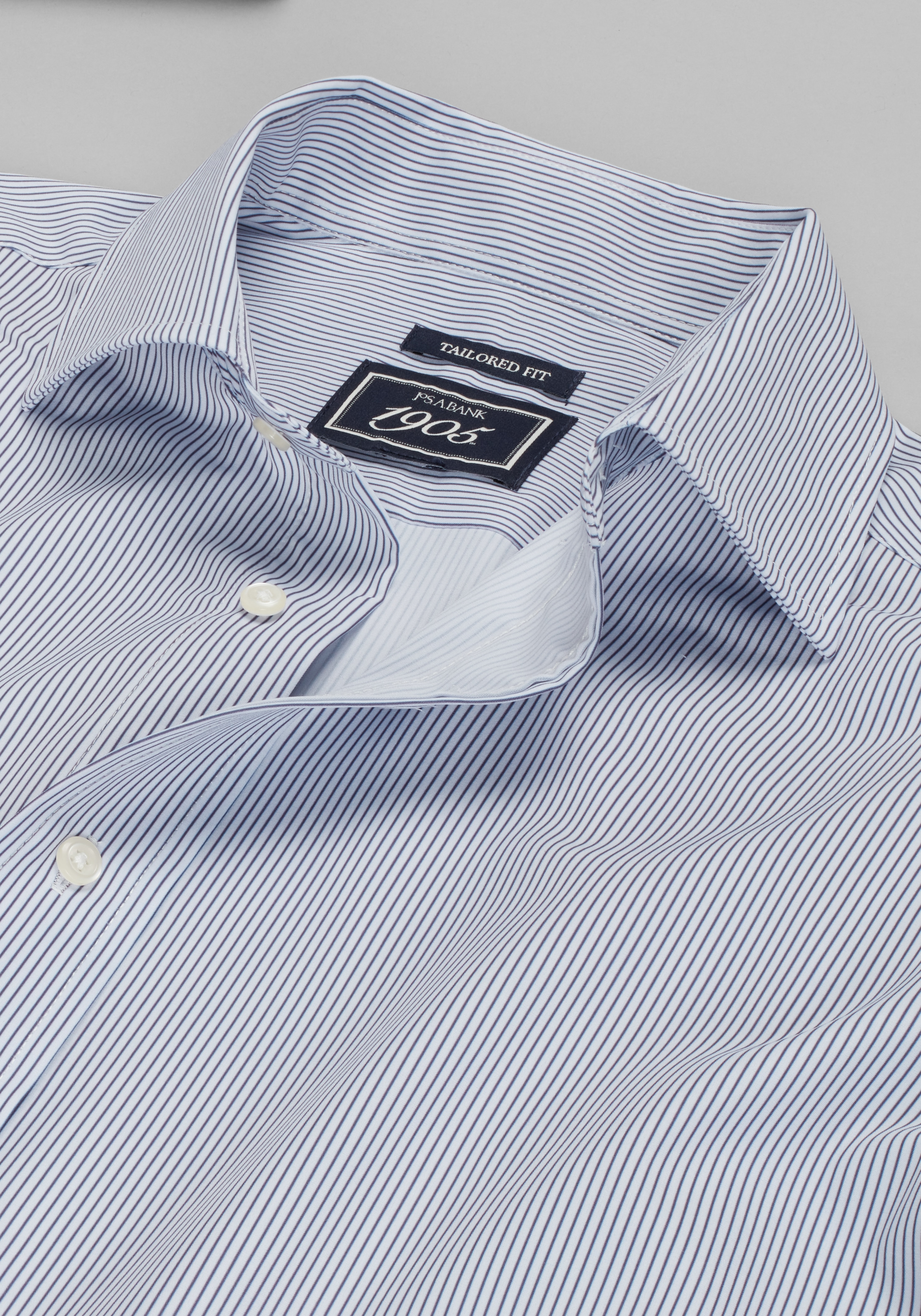 1905 Collection Tailored Fit Spread Collar Stripe 4-Way Stretch Dress Shirt