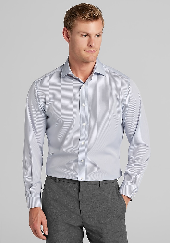 1905 Collection Tailored Fit Spread Collar Stripe 4-Way Stretch Dress Shirt  - 1905 Dress Shirts | Jos A Bank