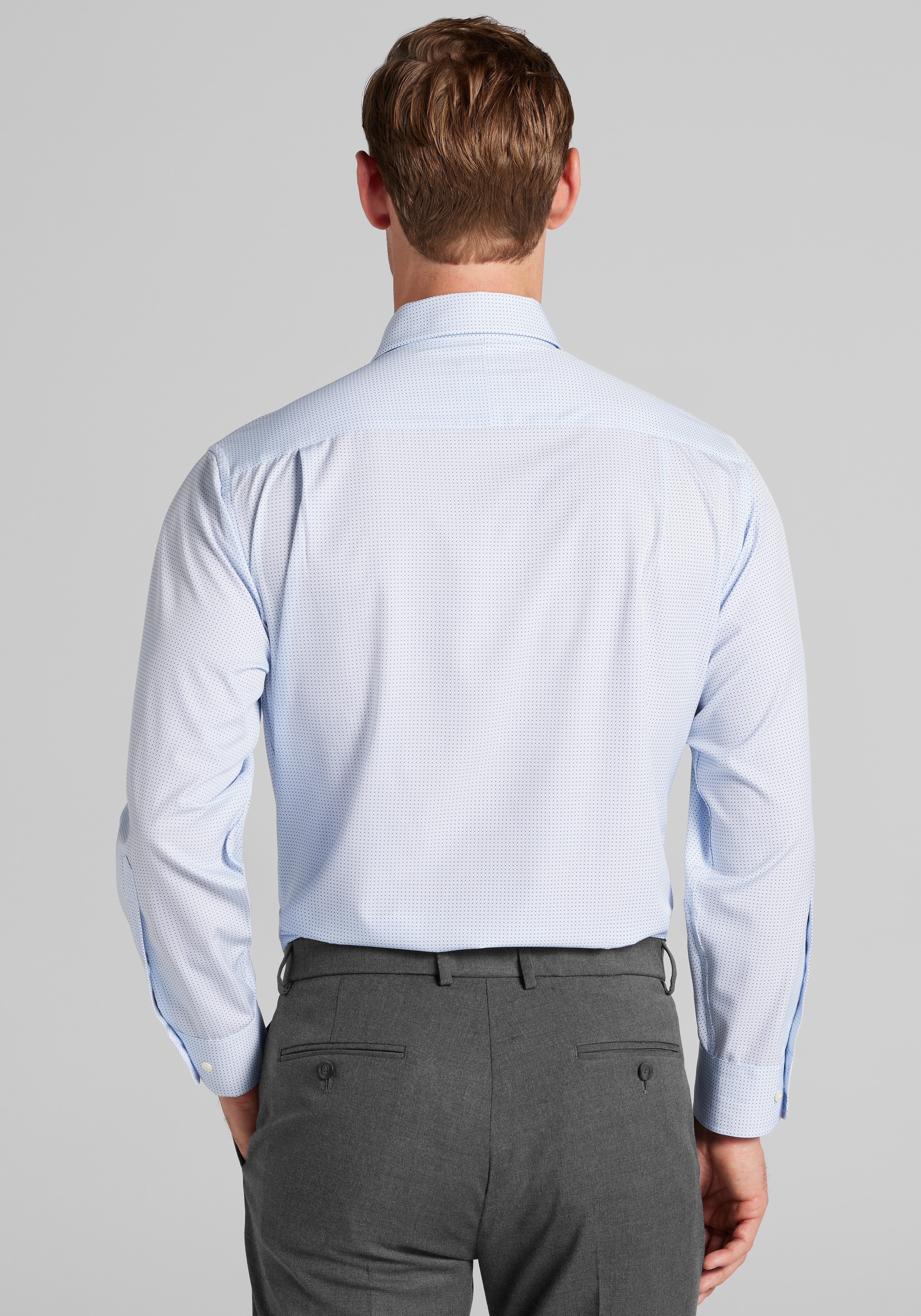 1905 Collection Tailored Fit Spread Collar Micro Medallion 4-Way Stretch Dress Shirt