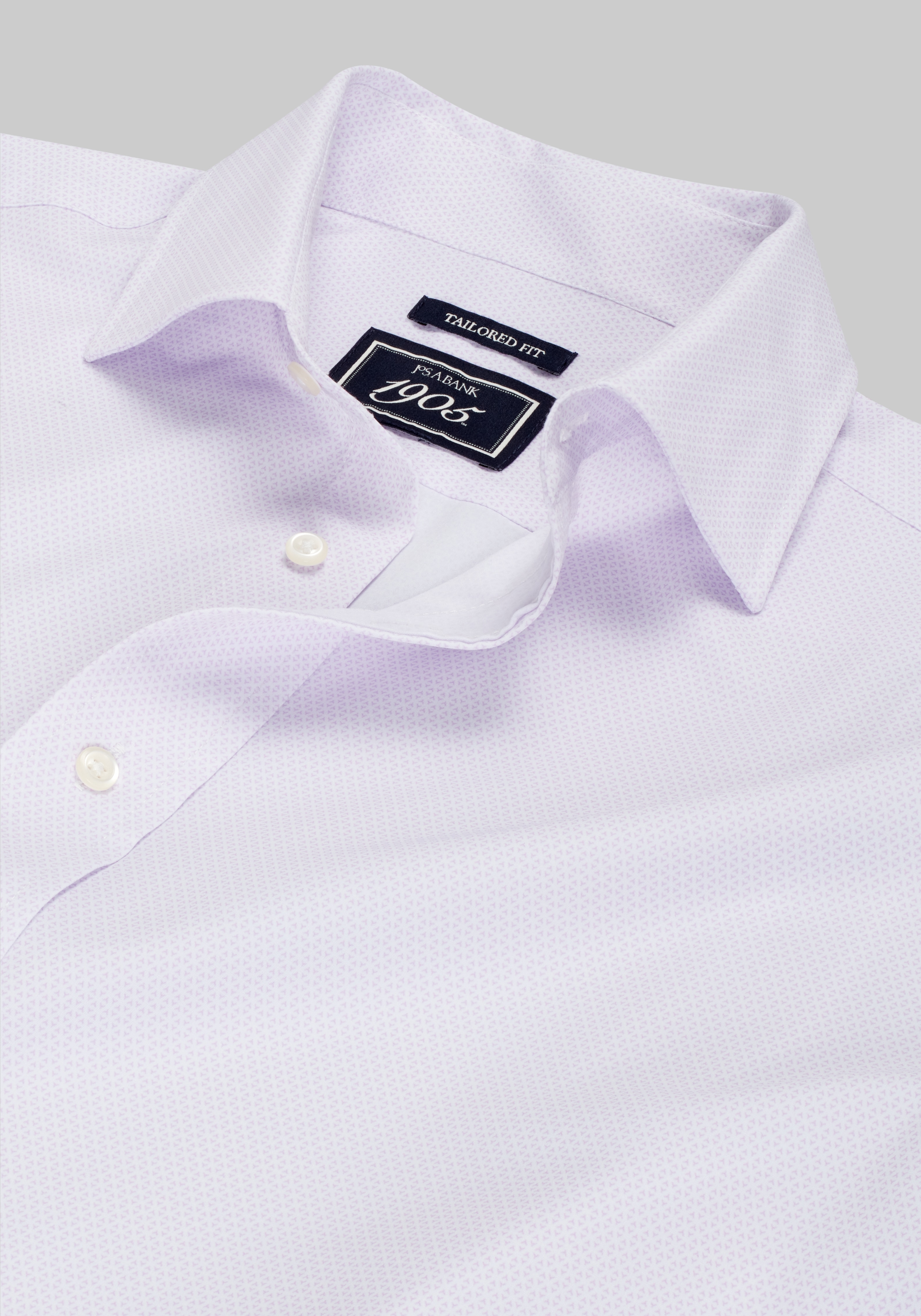 1905 Collection Tailored Fit Spread Collar Geo 4-Way Stretch Dress Shirt