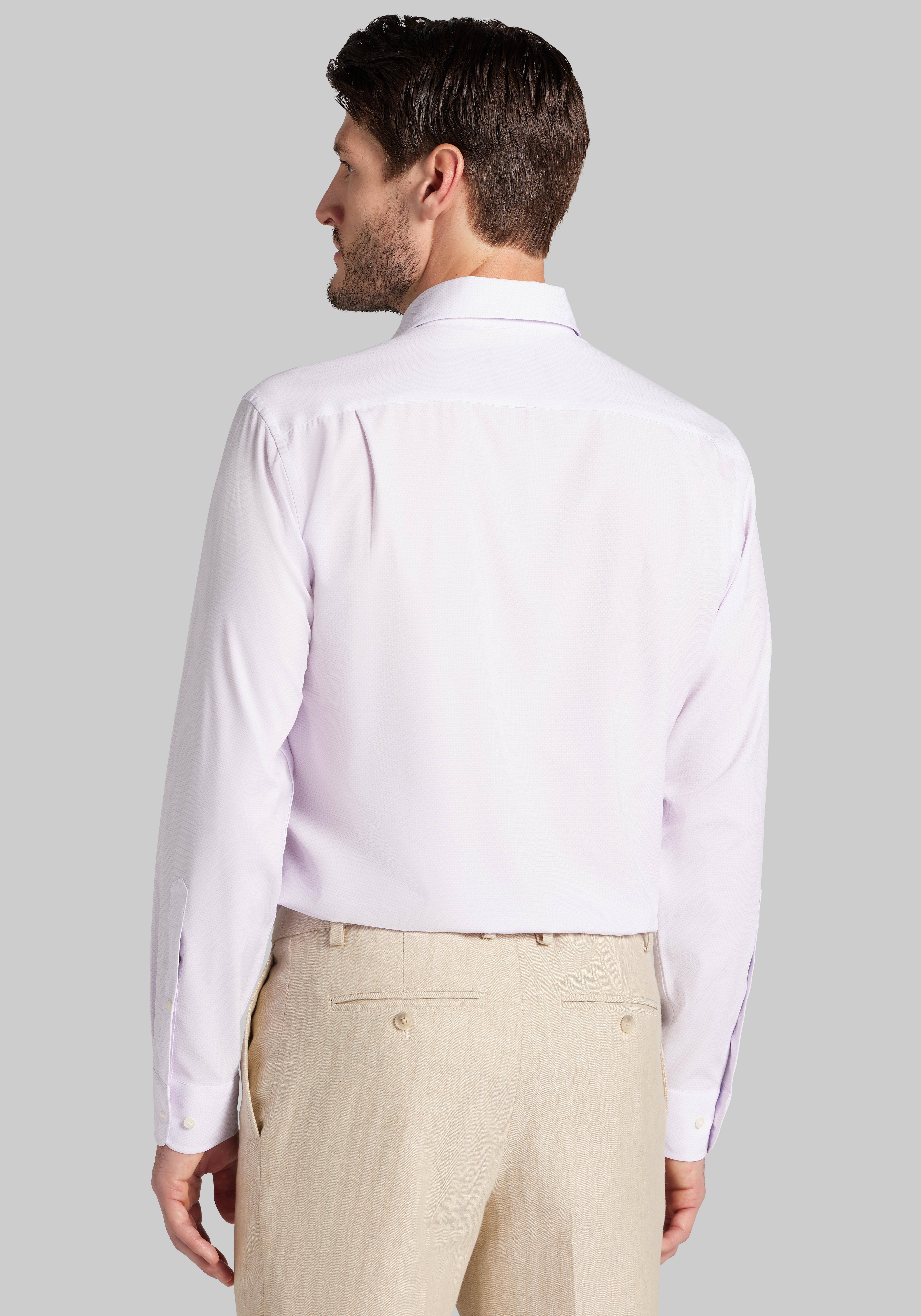 1905 Collection Tailored Fit Spread Collar Geo 4-Way Stretch Dress Shirt