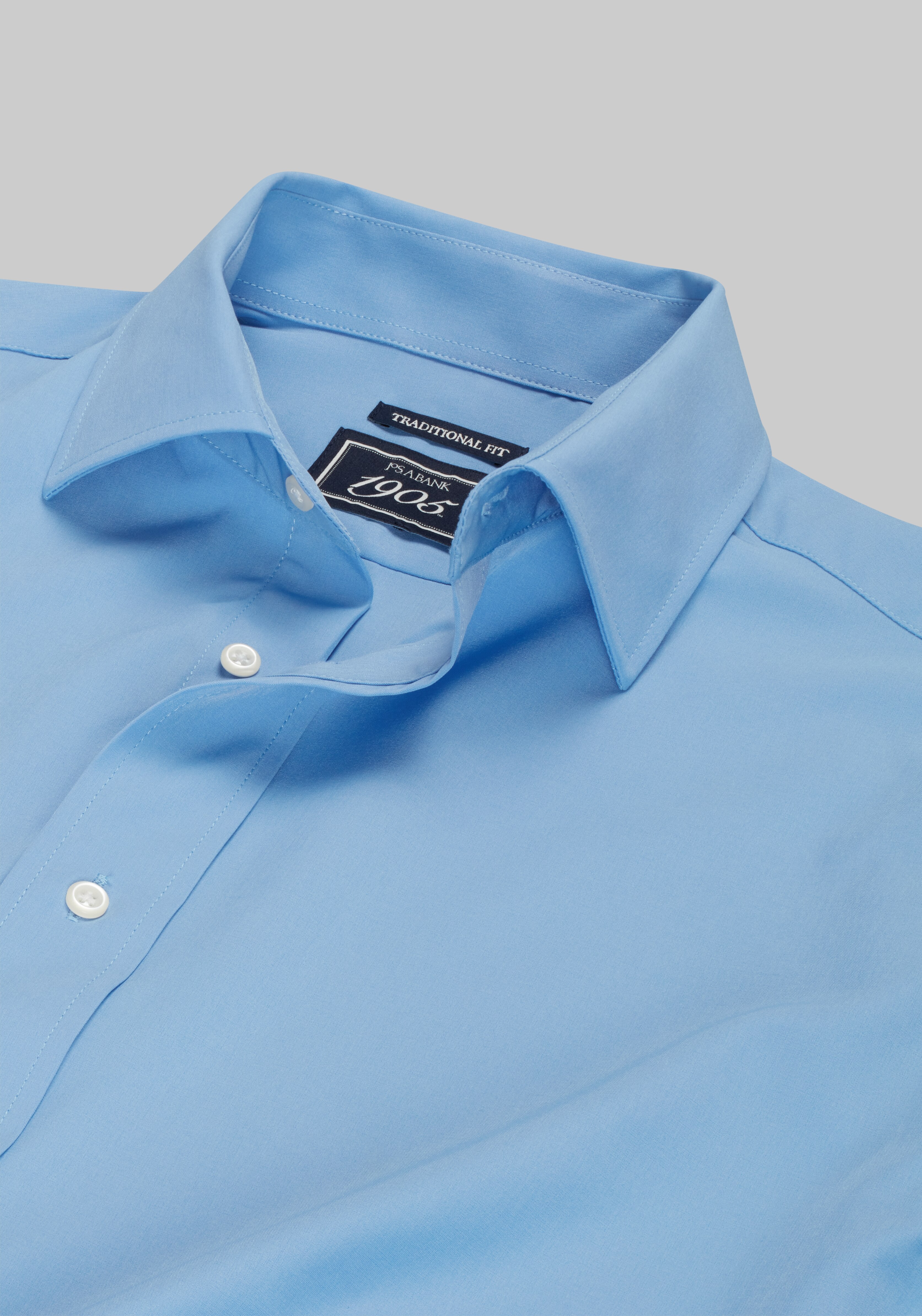 1905 Collection Traditional Fit Spread Collar Solid 4-Way Stretch Dress Shirt