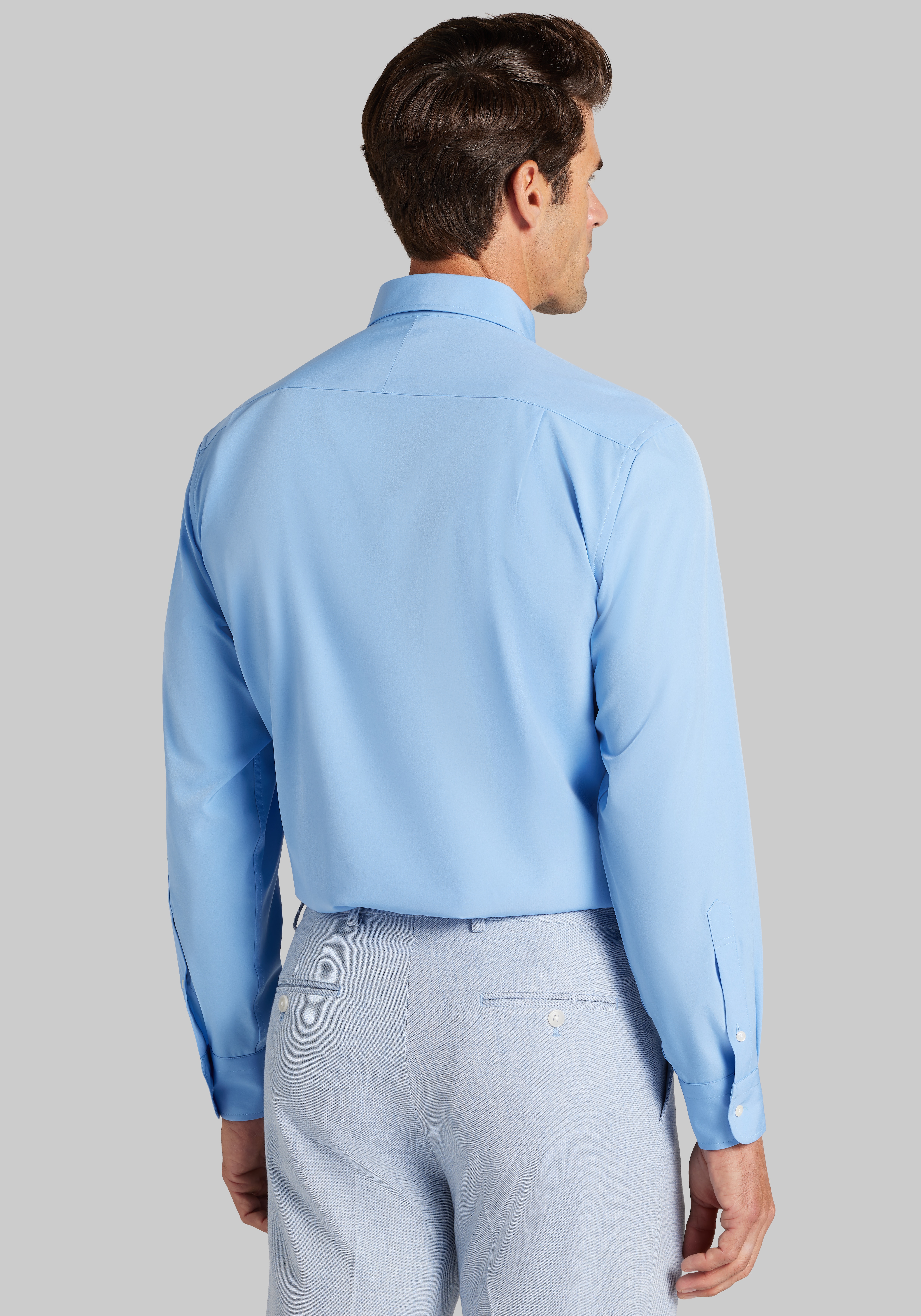 1905 Collection Traditional Fit Spread Collar Solid 4-Way Stretch Dress Shirt