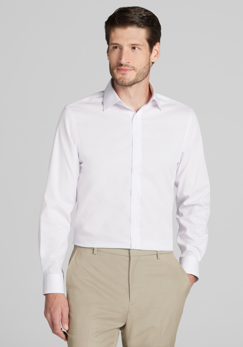 Jos. A. Bank Men's Traveler Collection Slim Fit Button-down Collar Plaid Dress Shirt At  In Light Orange