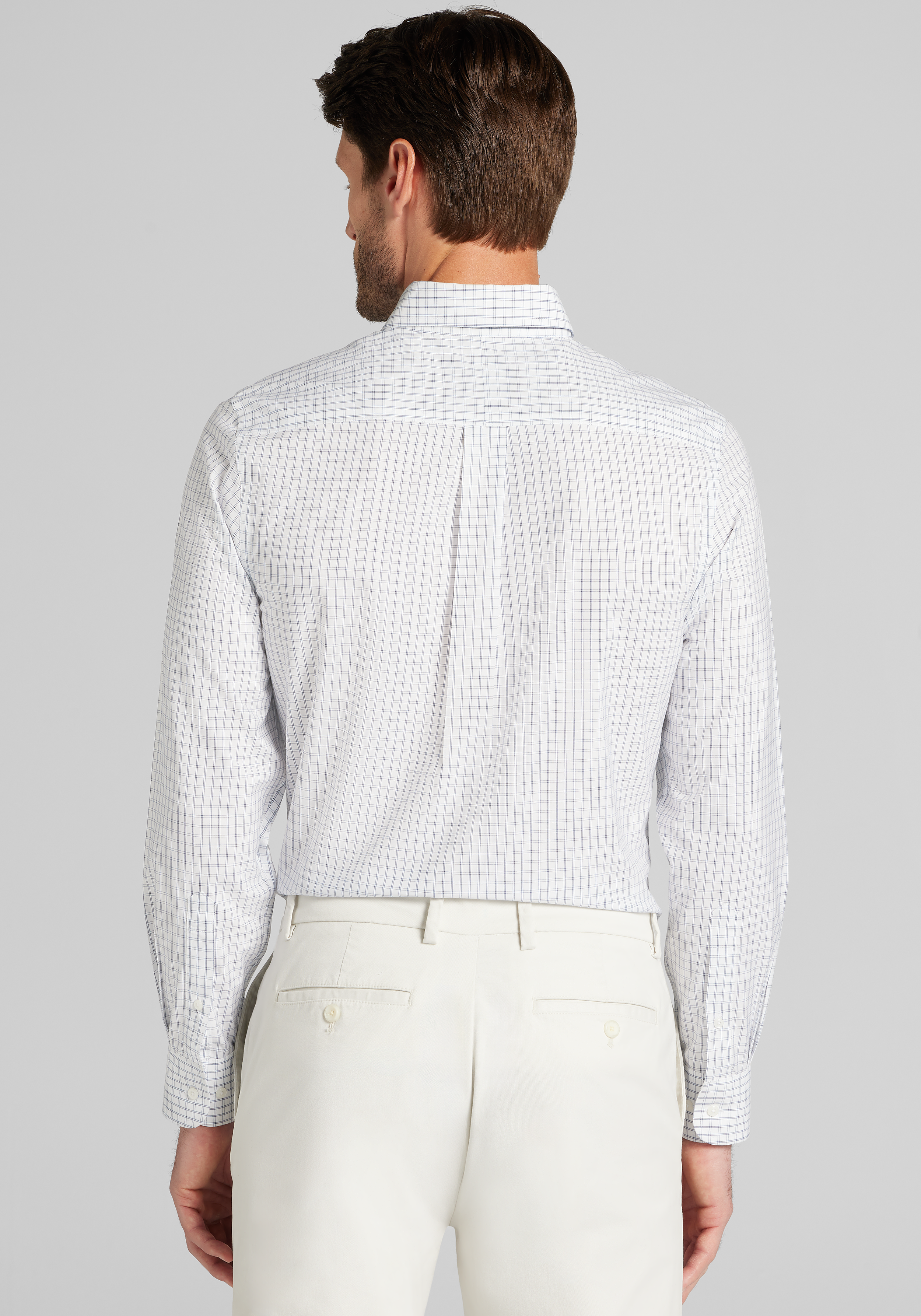 Traveler® Collection Slim Fit Button-Down Collar Grid Dress Shirt