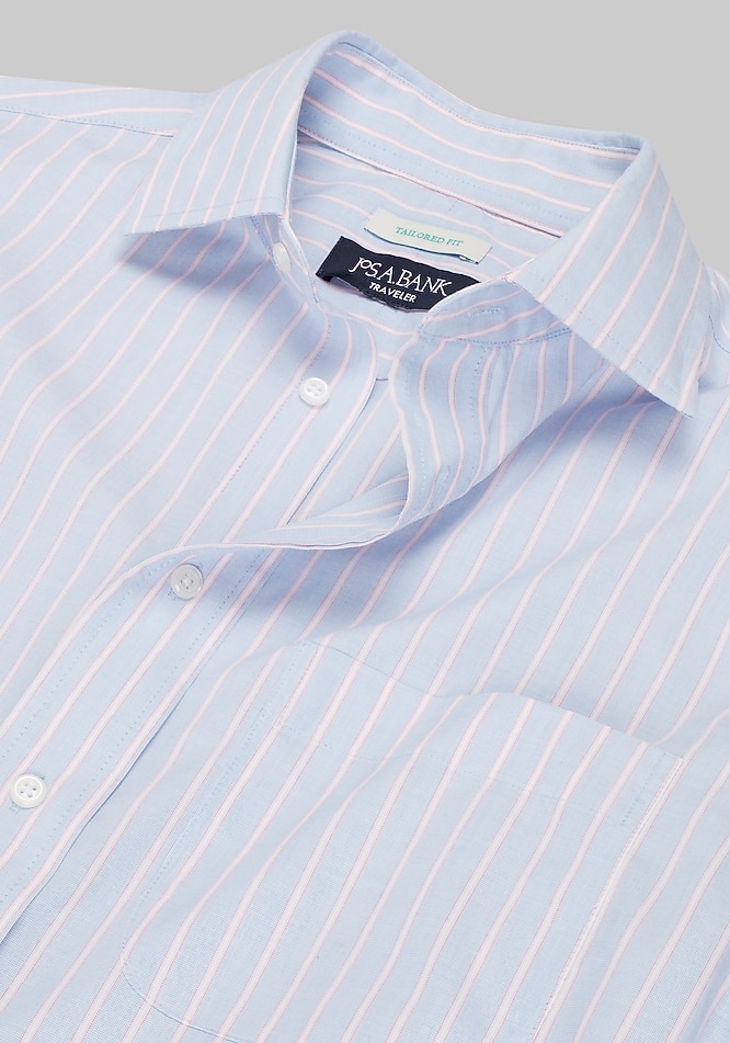 tailored fit dress shirts Light Blue Solid Non Iron Men's Shirt – Wilkes & Riley, LLC resistant buttons add to its durability Men's Jos. A. Bank Tailored