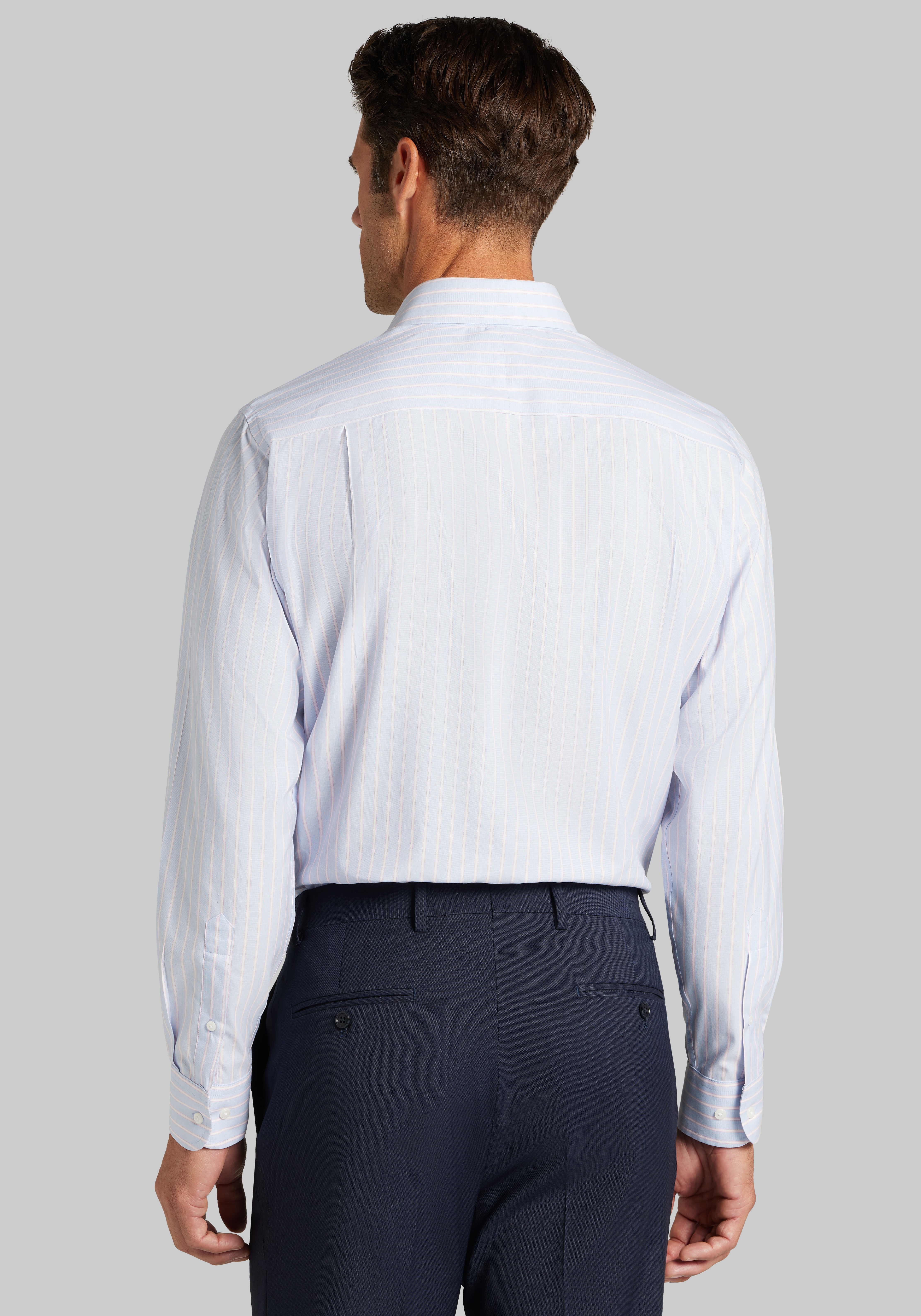 Traveler® Collection Tailored Fit Stripe Dress Shirt