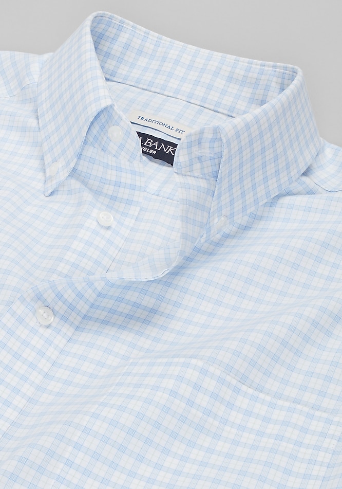 Traveler Collection Traditional Fit Button-Down Collar Plaid Dress Shirt -  Memorial Day Deals | Jos A Bank