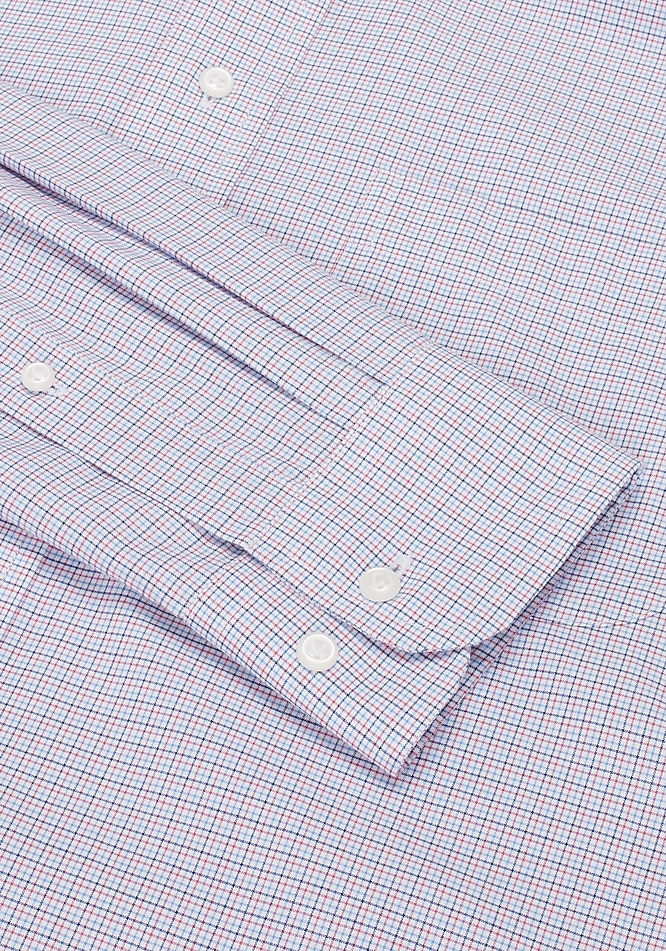 Traveler® Traditional Fit Mini Plaid Dress Shirt - Traveler Dress