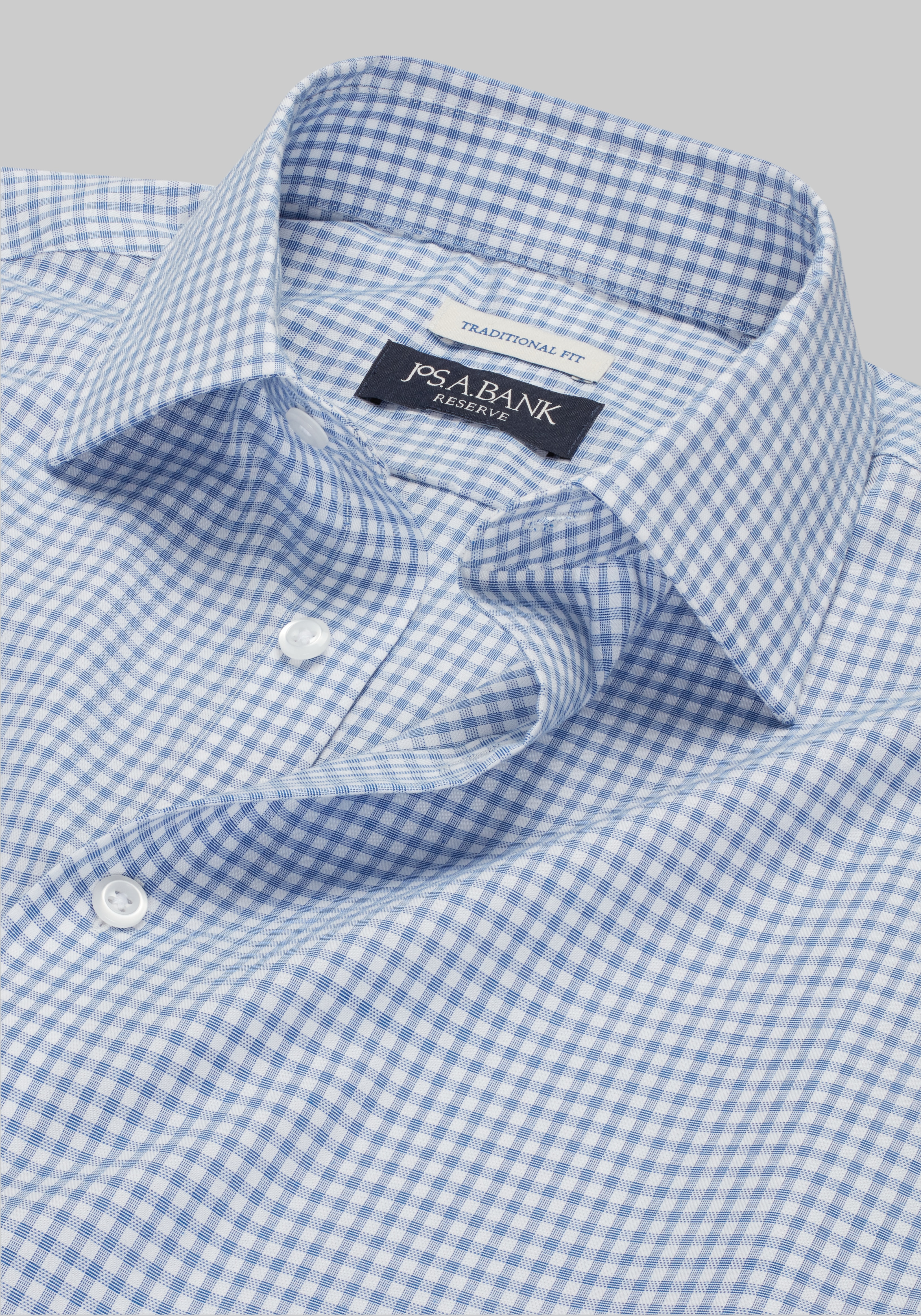 Reserve Collection Traditional Fit Spread Collar Gingham Dress Shirt