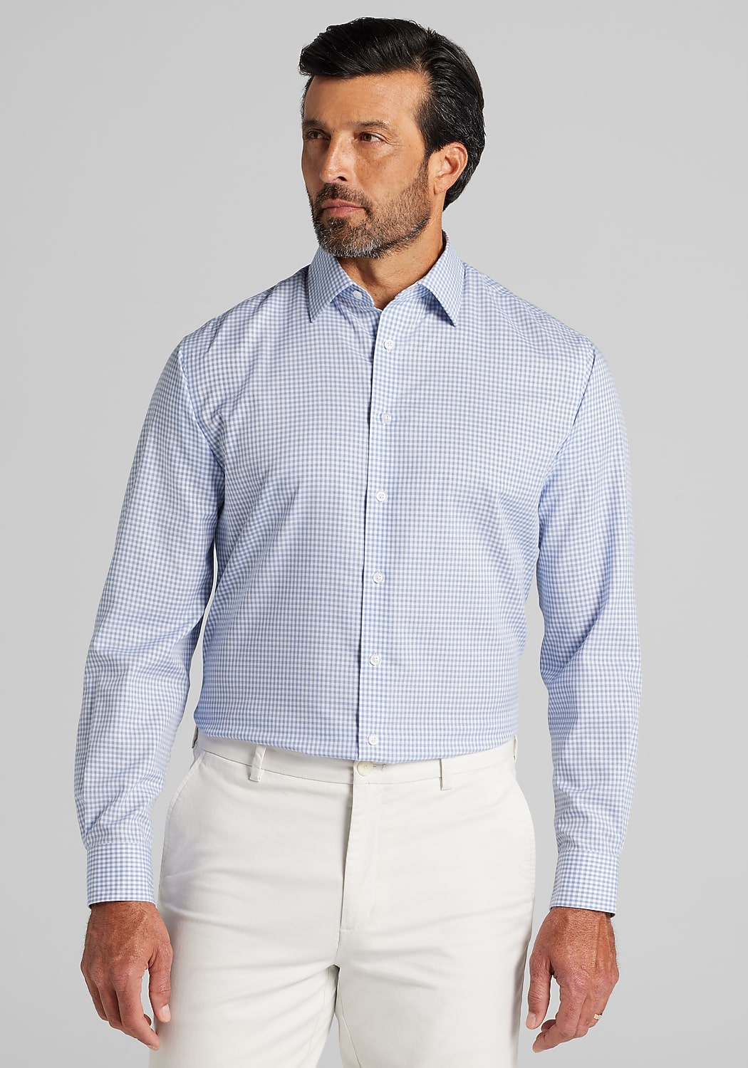 Reserve Collection Traditional Fit Spread Collar Gingham Dress Shirt