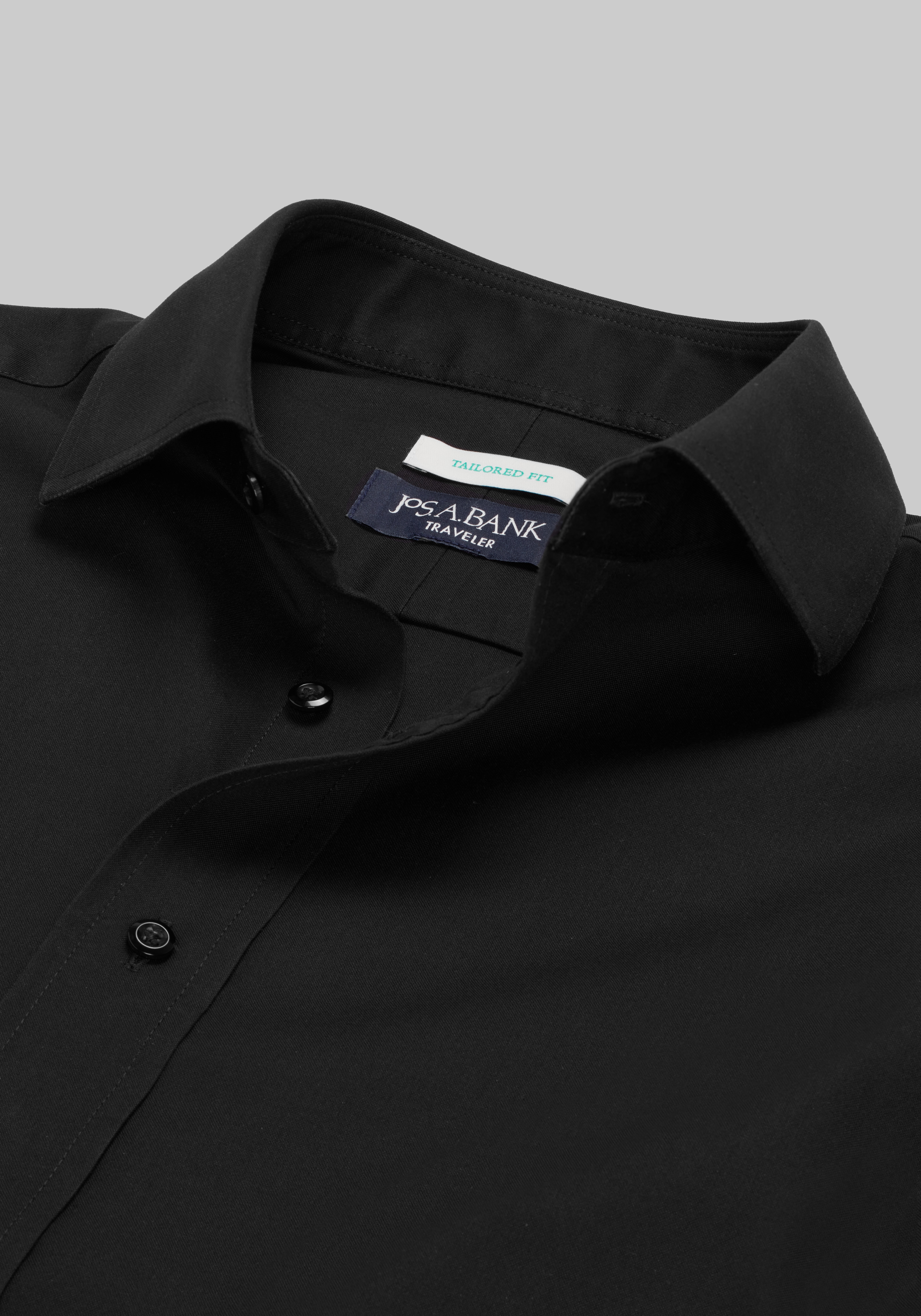 Traveler® Collection Tailored Fit Spread Collar Solid Dress Shirt