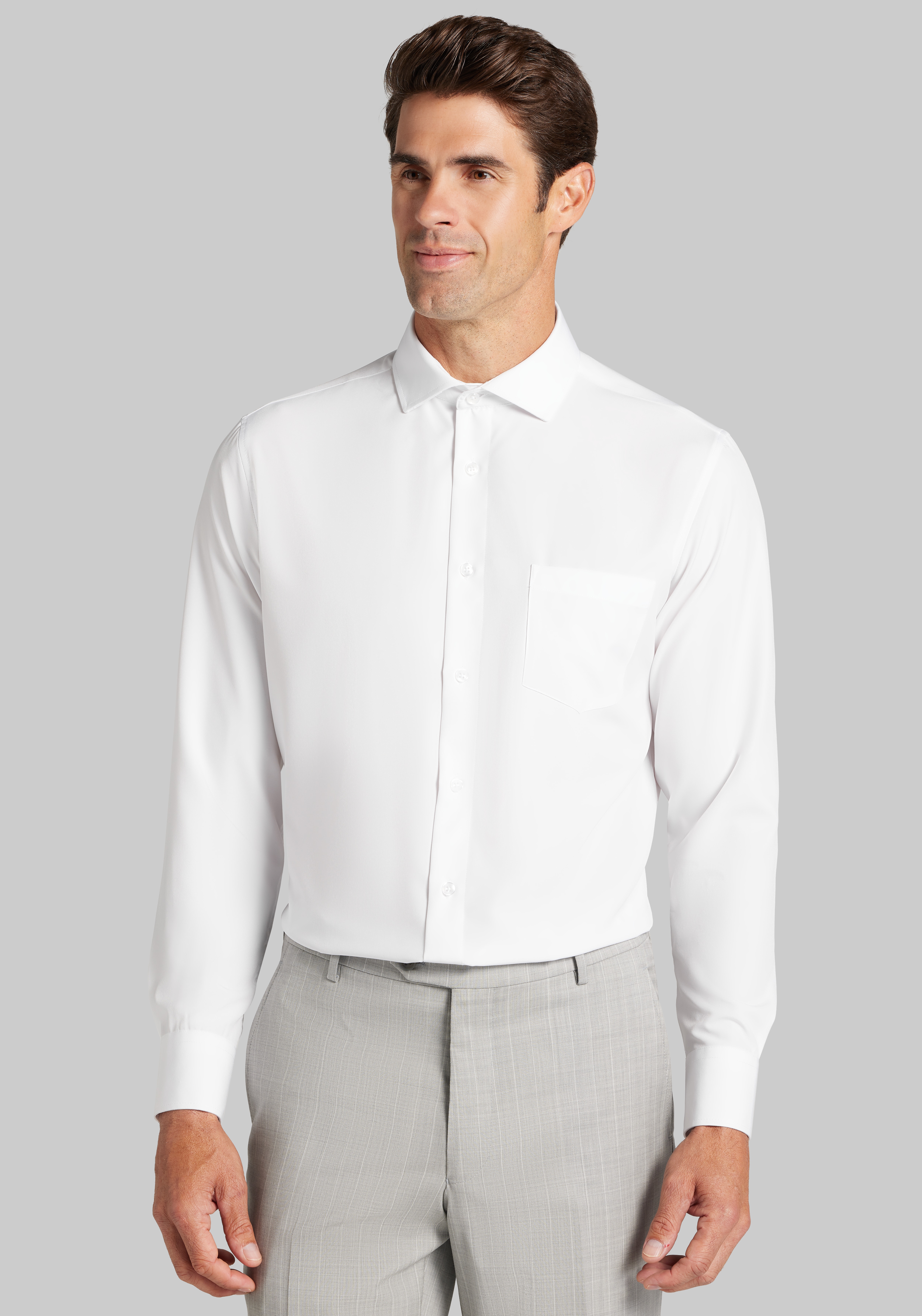 Men's Dress Shirts, Traveler&reg; COOL<i>MOTION</i> Classic Fit 4-way Stretch Dress Shirt - Jos A Bank