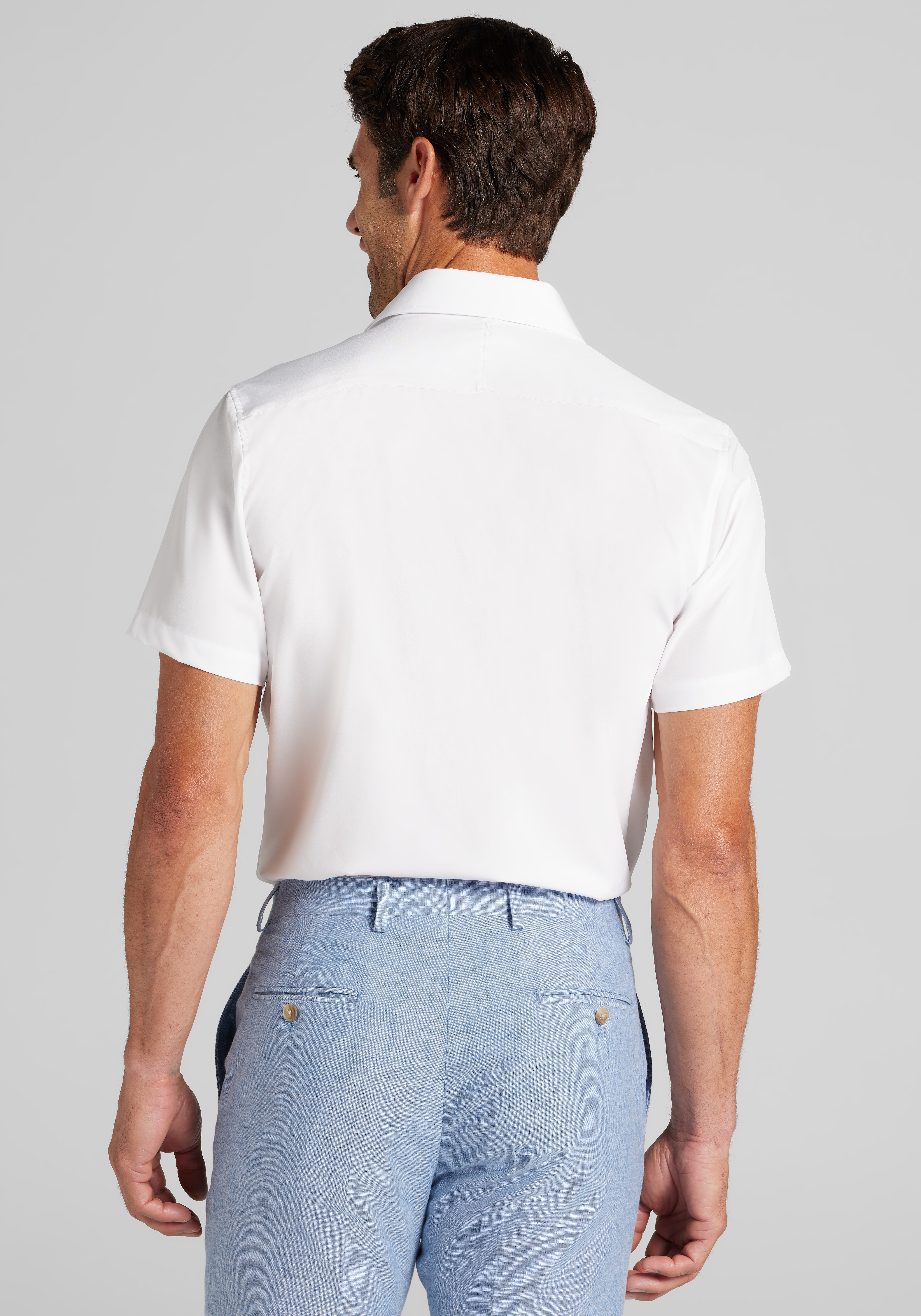 Traveler® COOLMOTION Tailored Fit 4-way Stretch Short Sleeve Dress Shirt