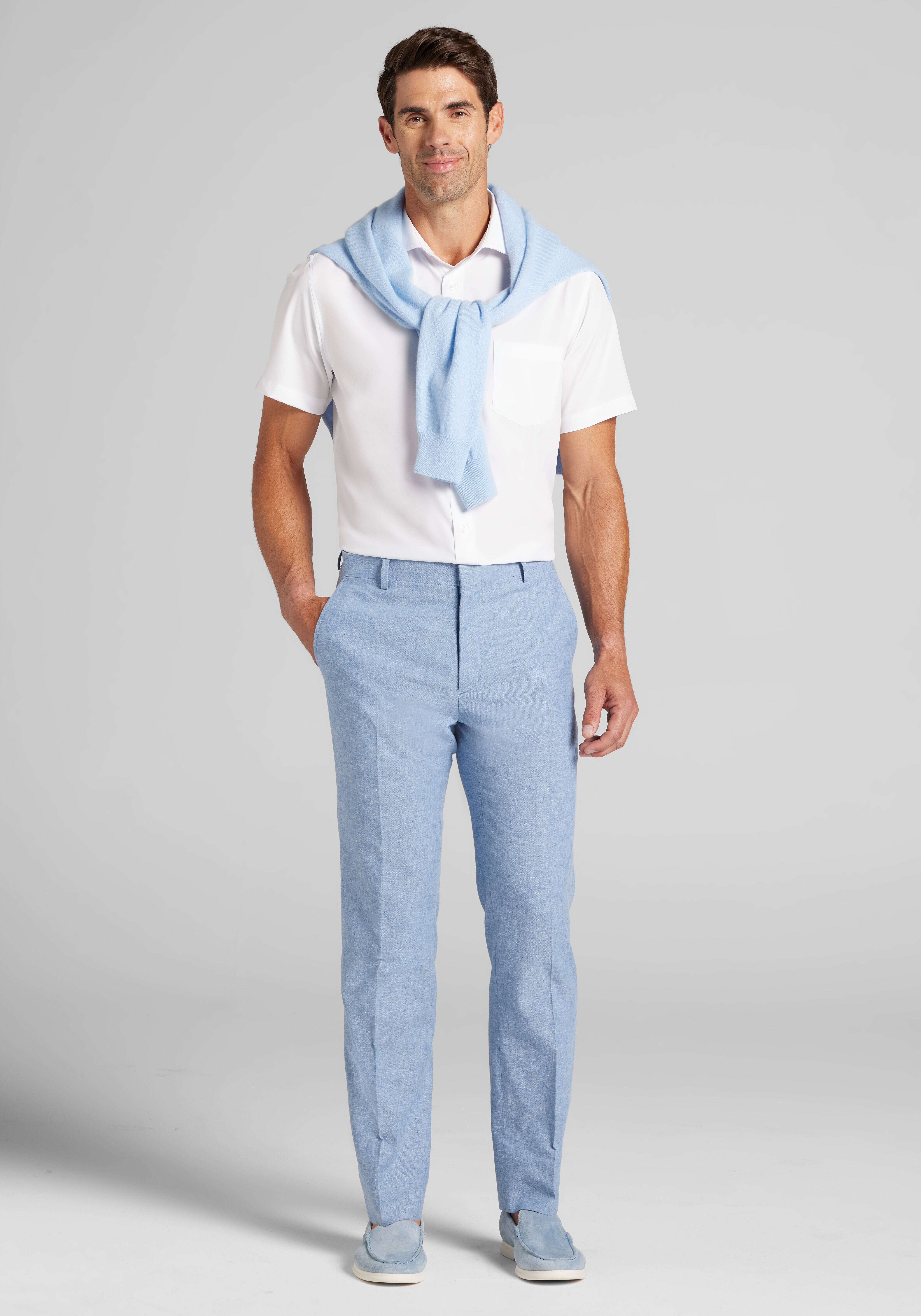 Traveler® COOLMOTION Tailored Fit 4-way Stretch Short Sleeve Dress Shirt