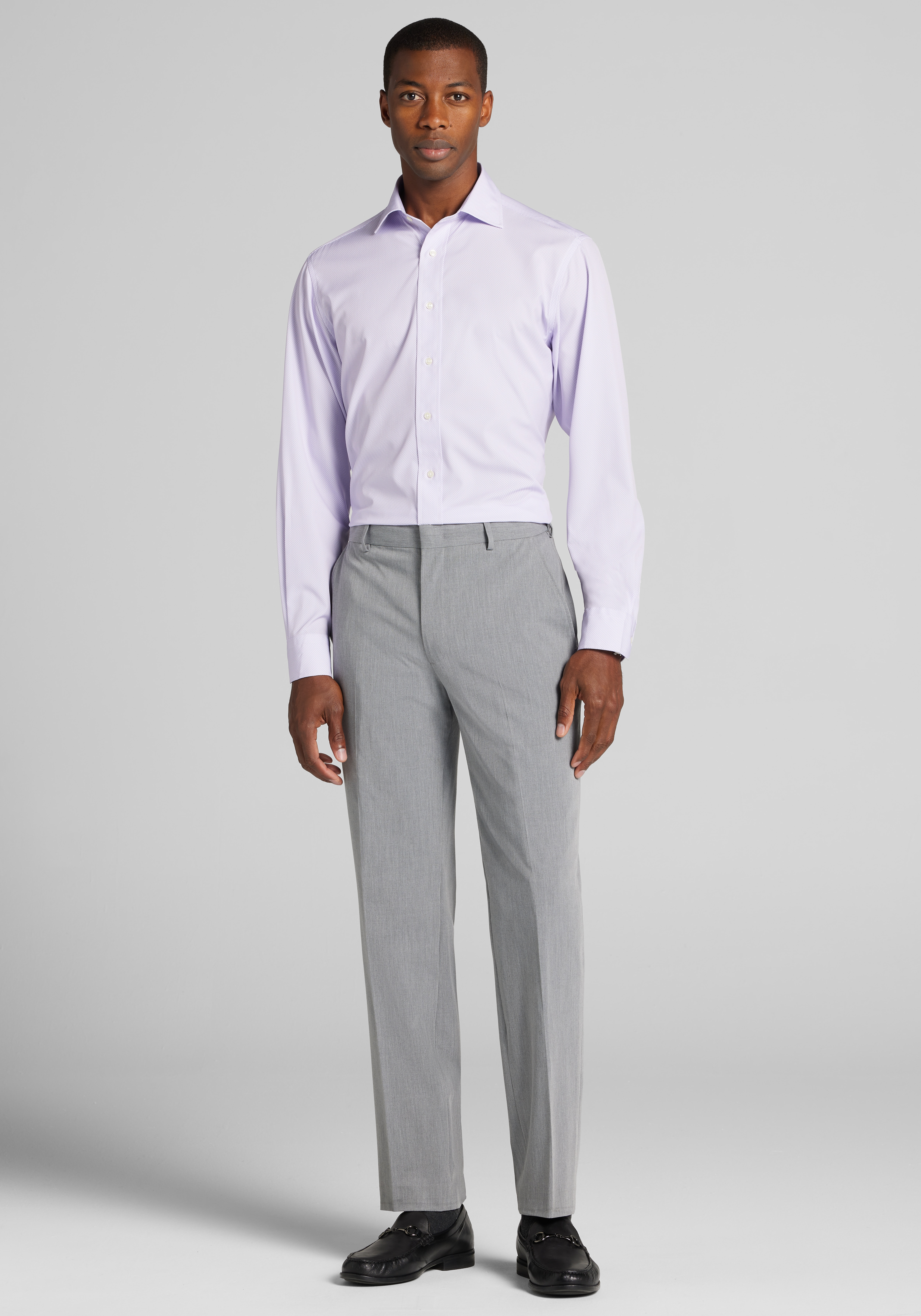 1905 Collection Tailored Fit Geo 4-Way Stretch Dress Shirt
